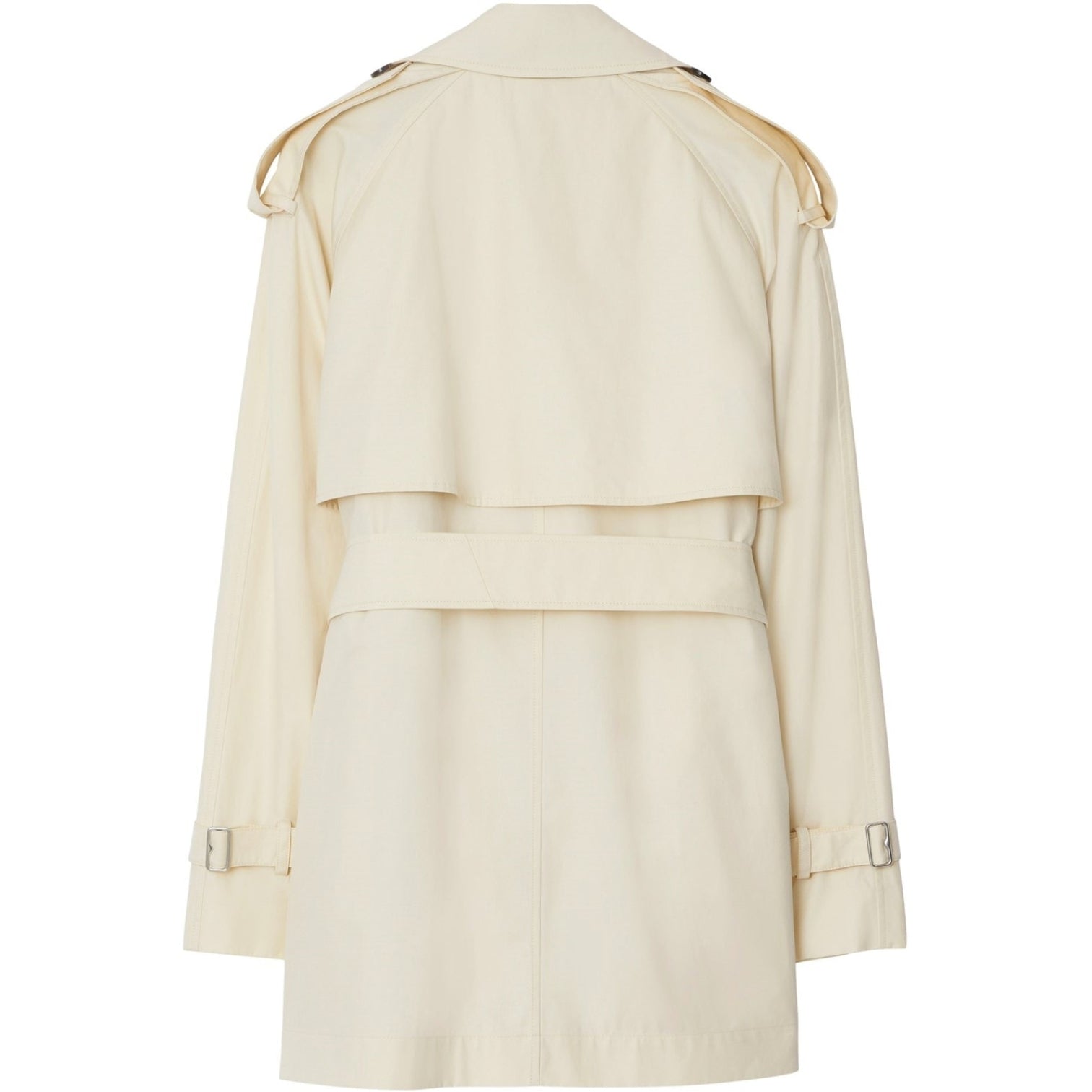 LUXURY HUB BURBERRY WOMEN'S SHORT GABARDINE CROPPED ORGANIC COTTON OVERSIZED MAC