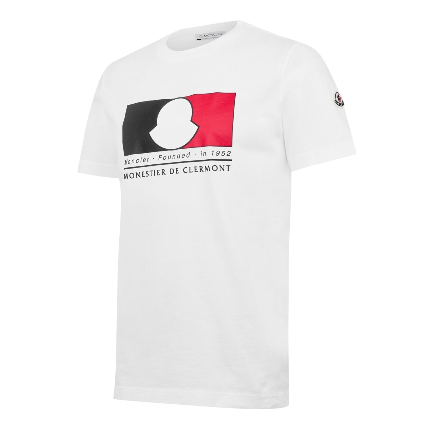 LUXURY HUB MONCLER TRICOLOUR LOGO MOTIF TEE