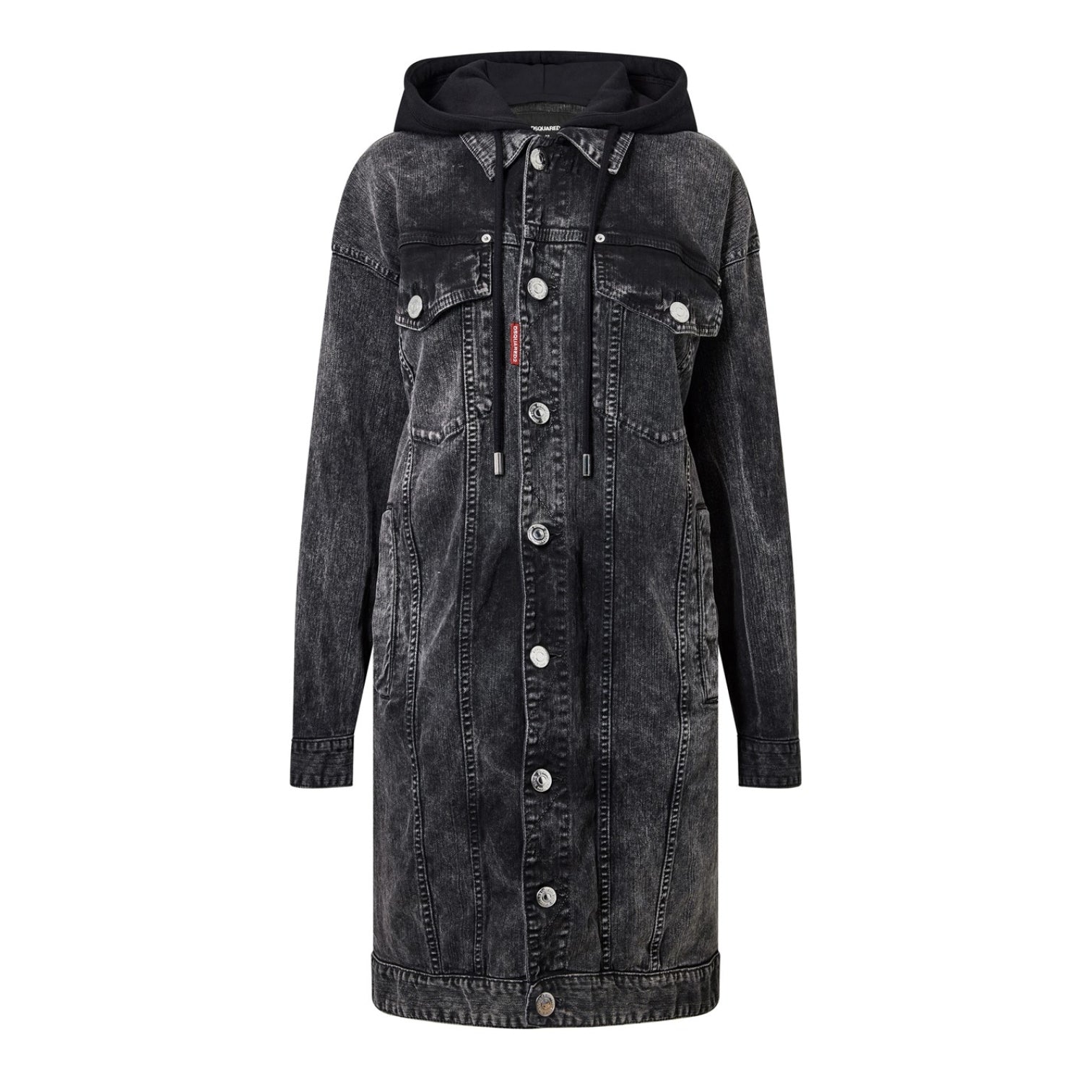 LUXURY HUB DSQUARED2 HOODED DENIM COAT