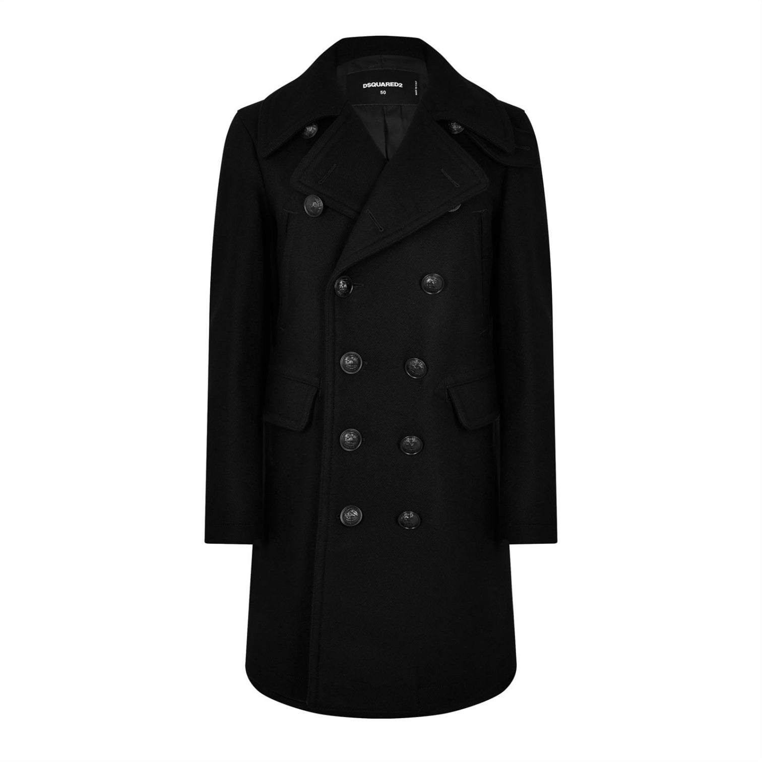 LUXURY HUB DSQUARED2 DOUBLE-BREASTED PEACOAT