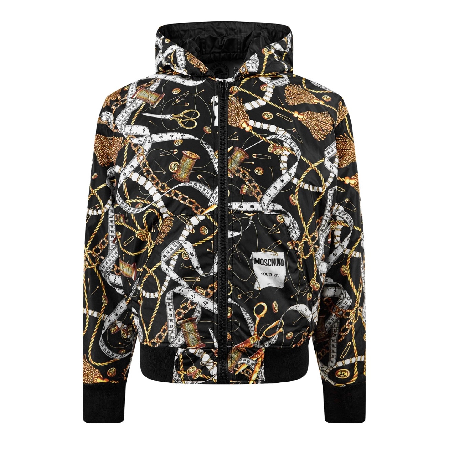 LUXURY HUB MOSCHINO REVERSIBLE HOODED BOMBER JACKET