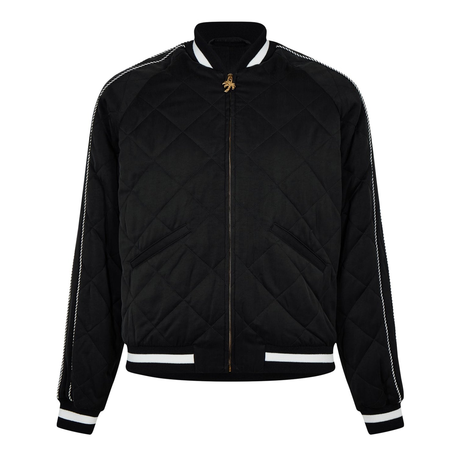 LUXURY HUB PALM ANGELS LOGO-EMBROIDERED QUILTED JACKET