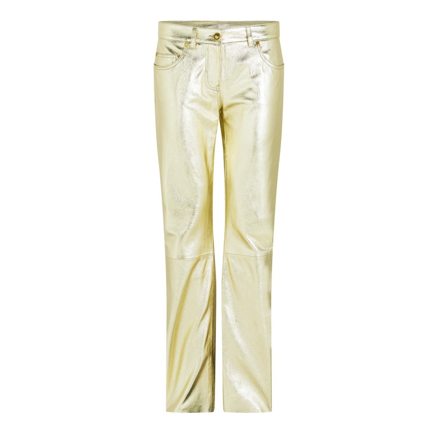 LUXURY HUB PALM ANGELS LAMINATED LEATHER TROUSERS