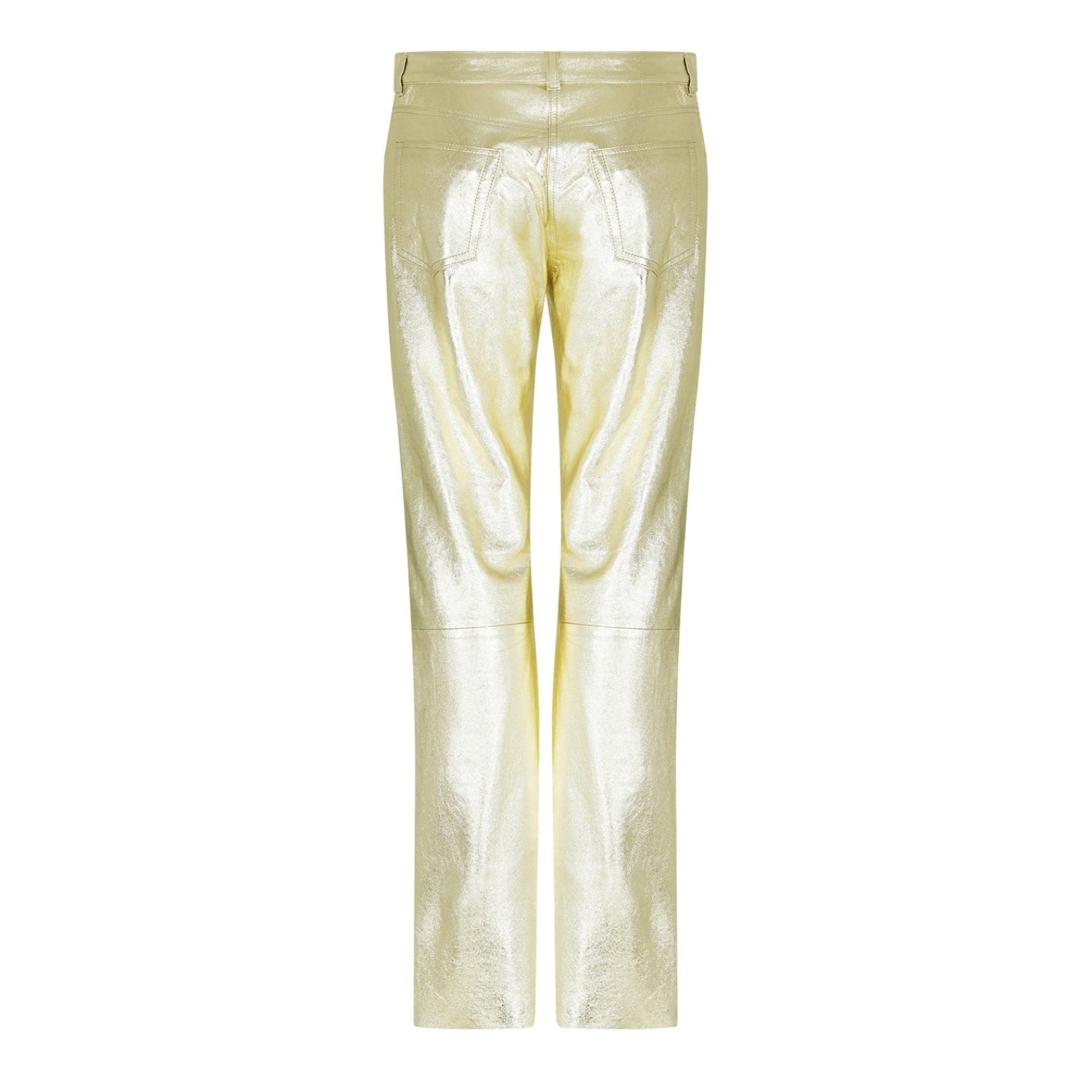 LUXURY HUB PALM ANGELS LAMINATED LEATHER TROUSERS