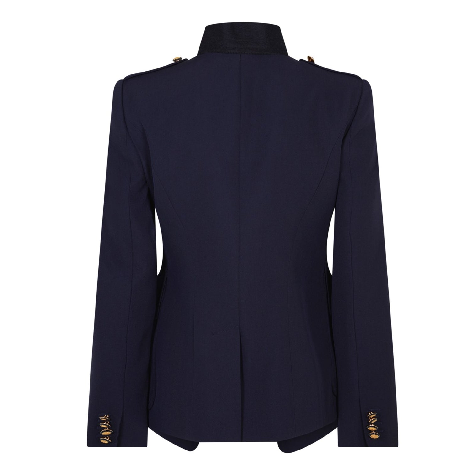 LUXURY HUB ALEXANDER MCQUEEN WOMEN'S  ASYMMETRICAL MILITARY WOOL STAND COLLAR FIELD JACKET