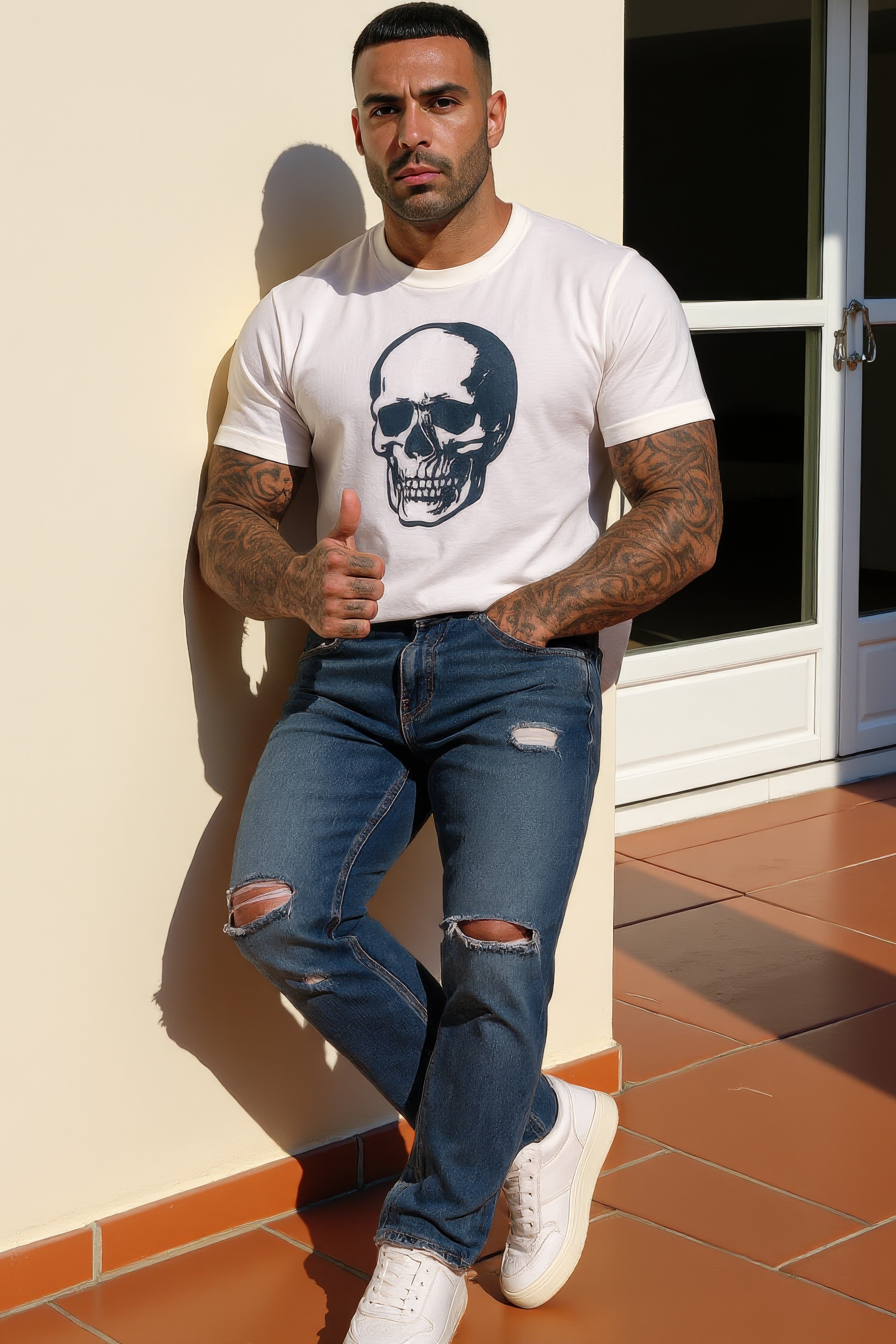LUXURY HUB DOLCE AND GABBANA RIPPED JEANS