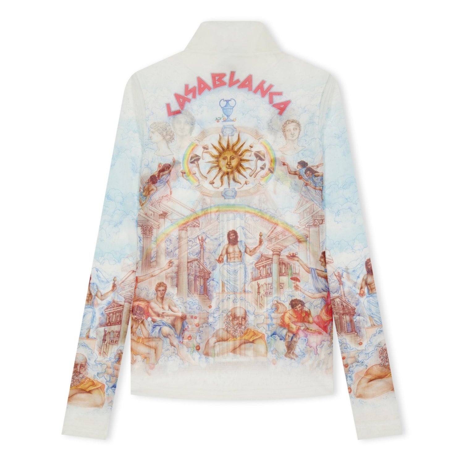 LUXURY HUB CASABLANCA LE TEMPLE DU SAVOIR PRINTED MESH TOP