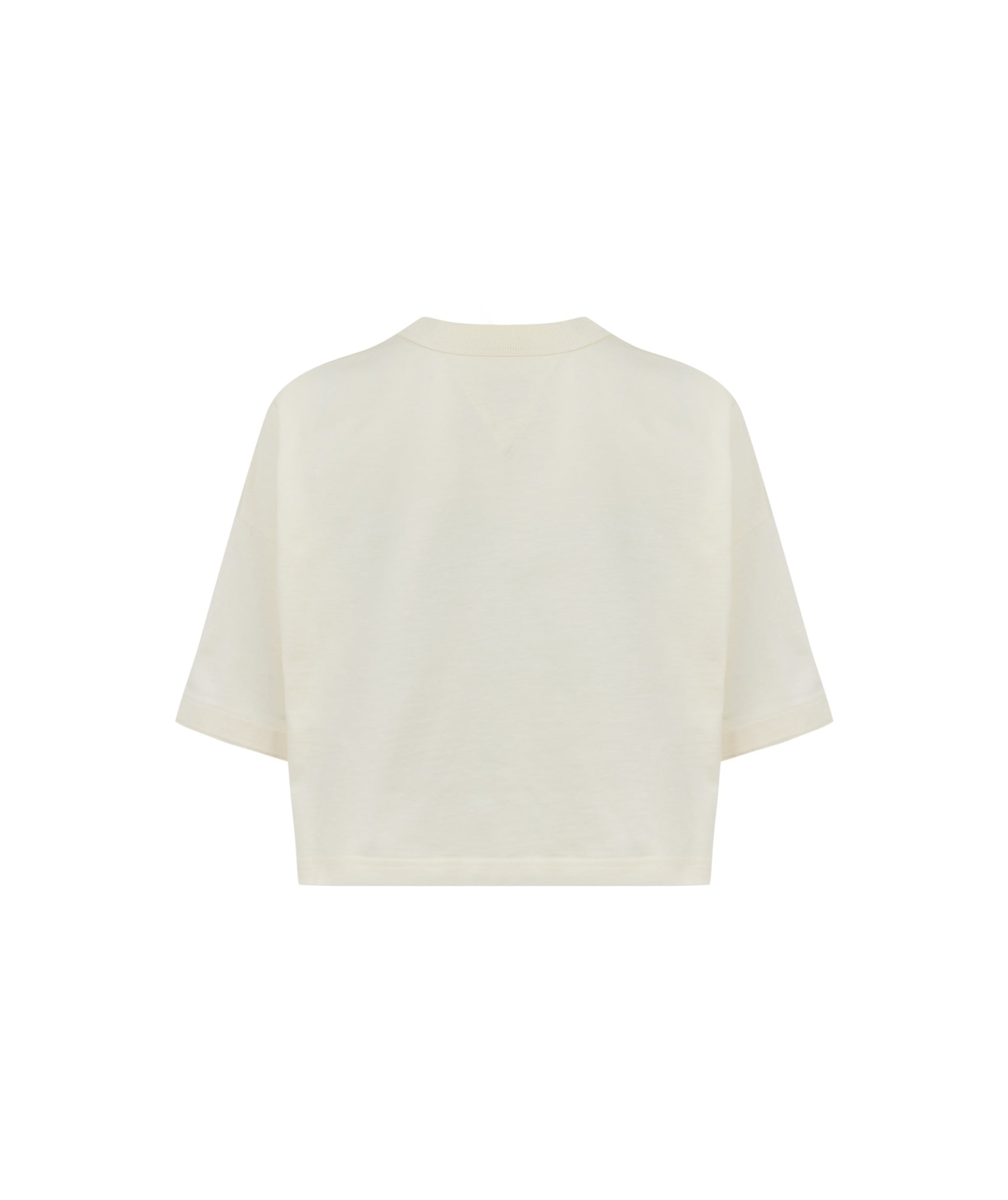 LUXURY HUB BOTTEGA VENETA JERSEY CROPPED T-SHIRT WITH V POCKET