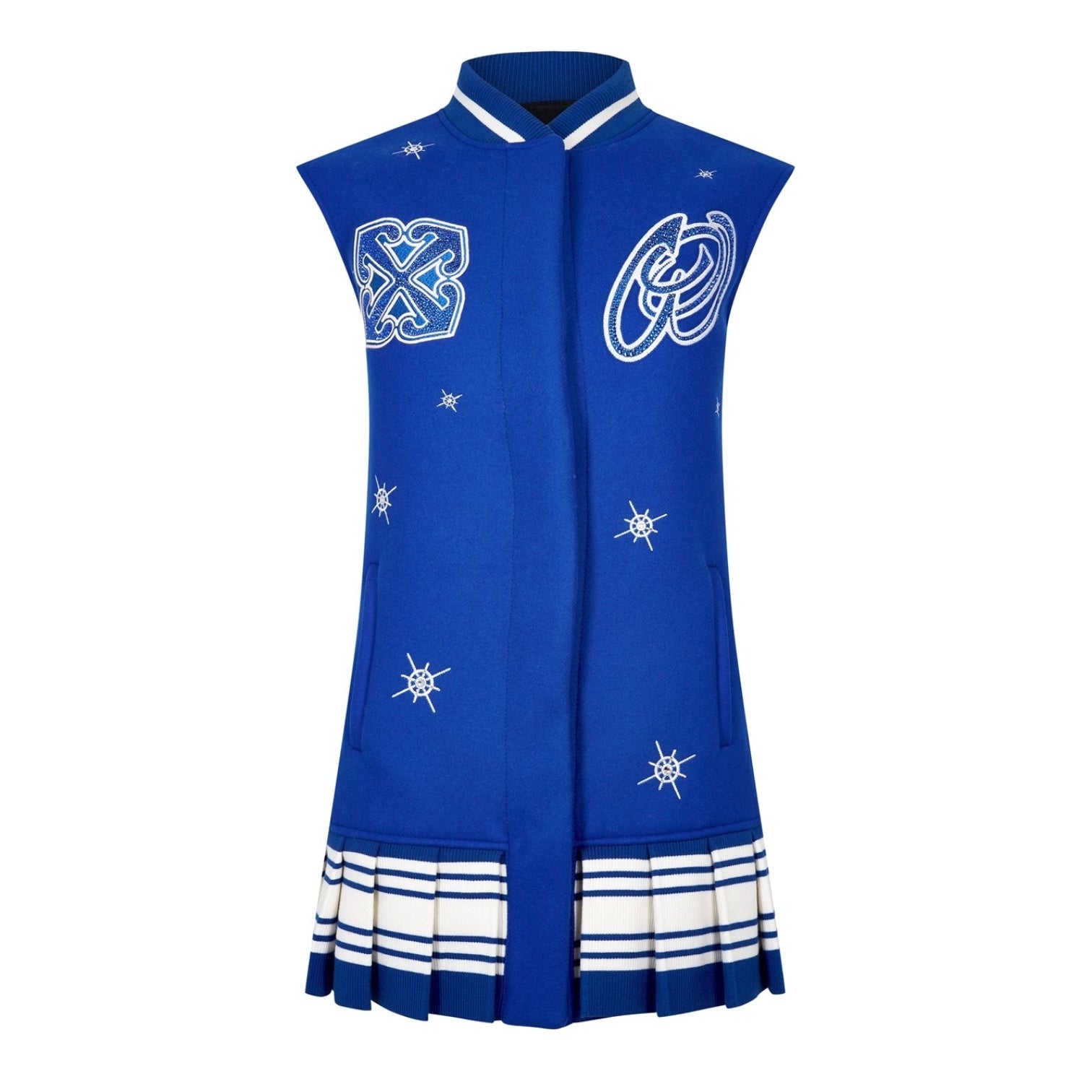 LUXURY HUB OFF WHITE OFF STRS VARSITY DRESS