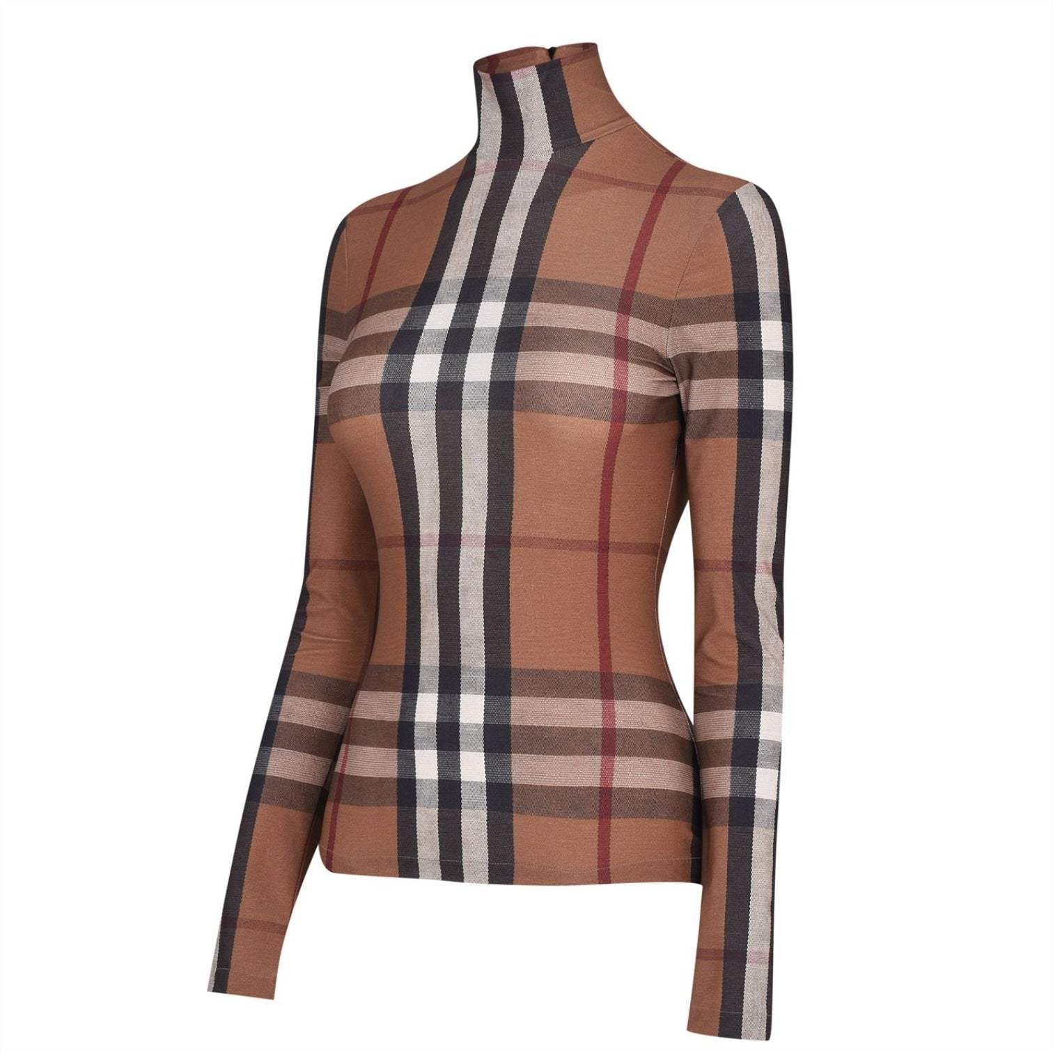 LUXURY HUB BURBERRY EMERY CHECK LONG SLEEVE TOP