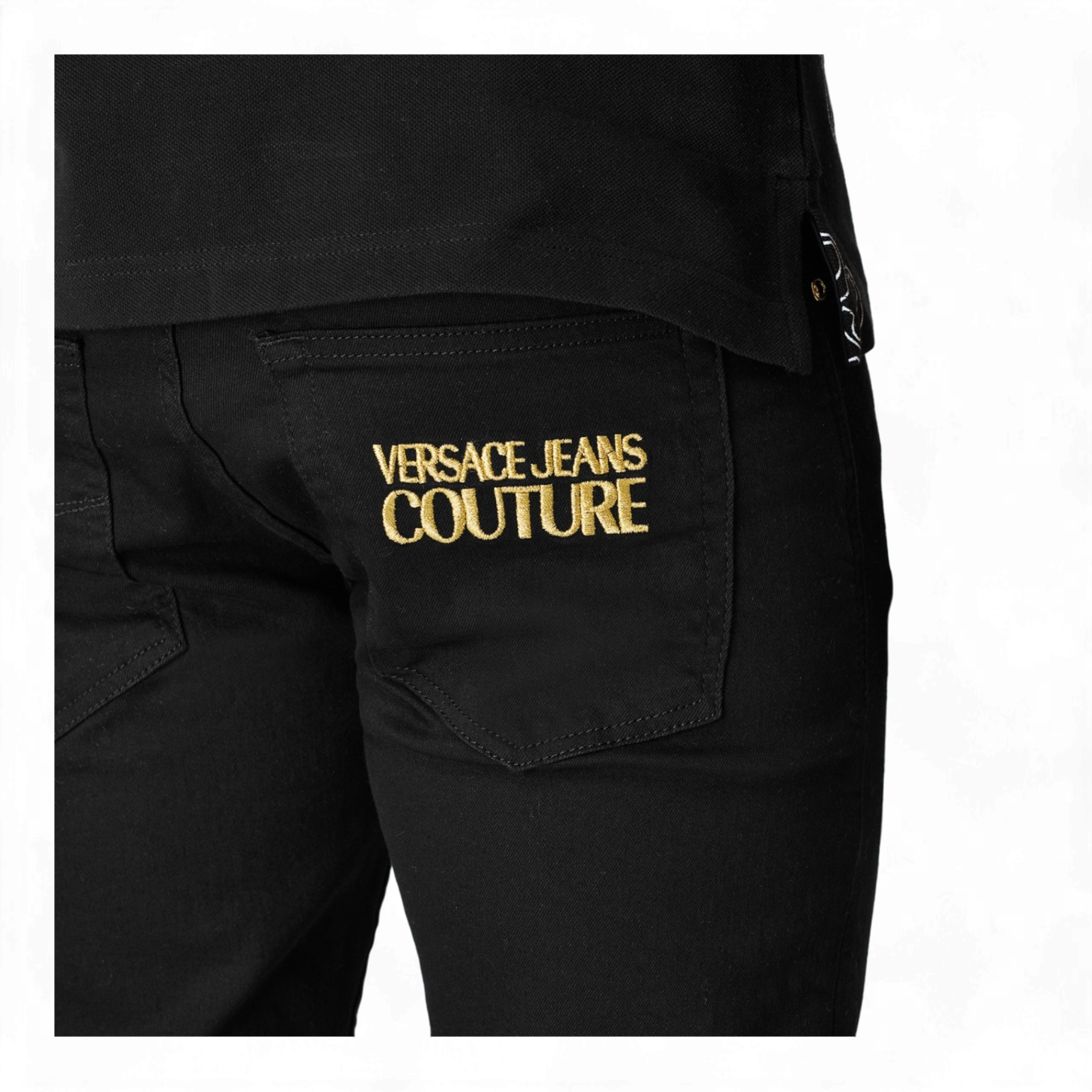LUXURY HUB VERSACE JEANS COUTURE LOGO POCKET SKINNY JEANS