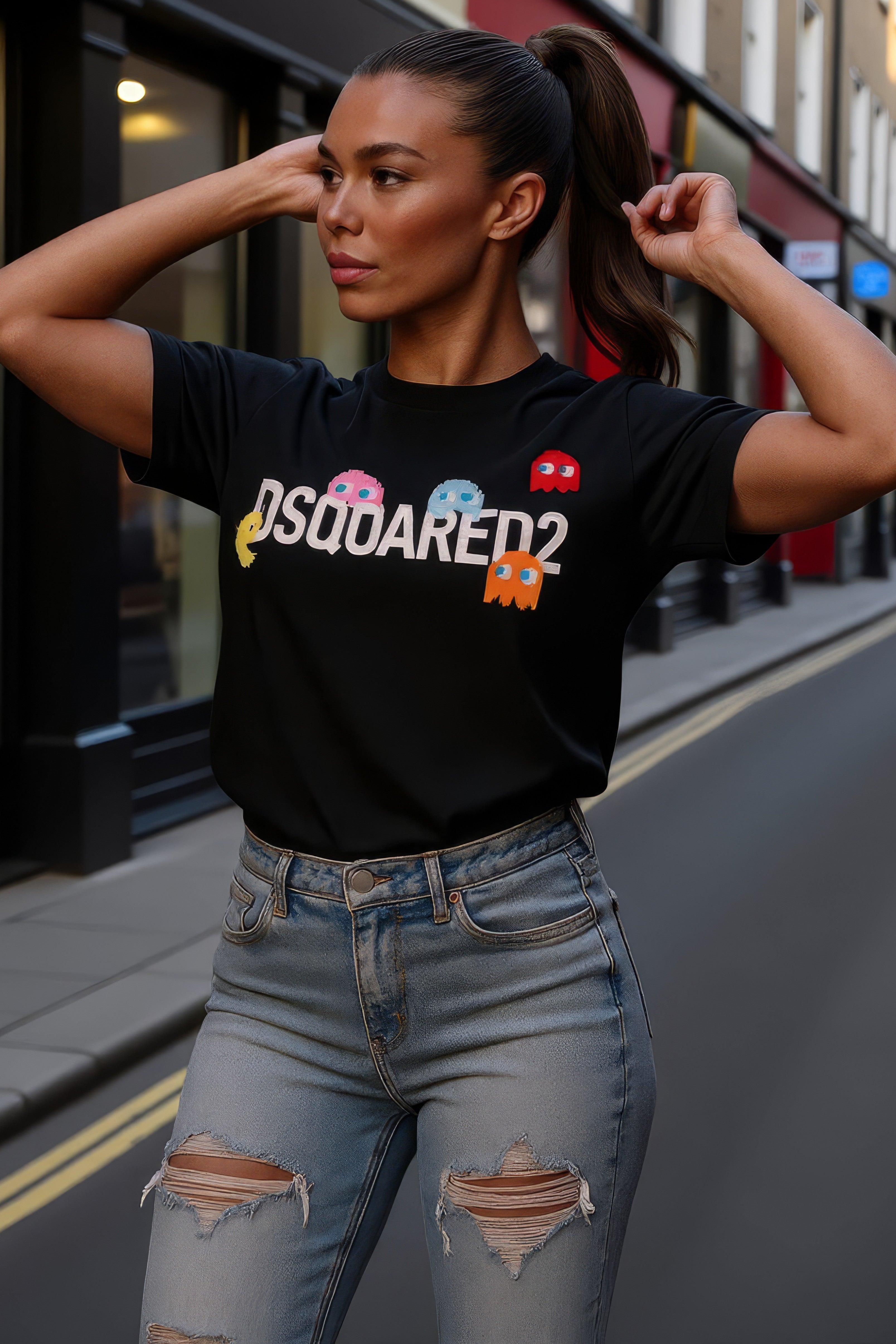 LUXURY HUB DSQUARED2 PAC-MAN LOGO TOP