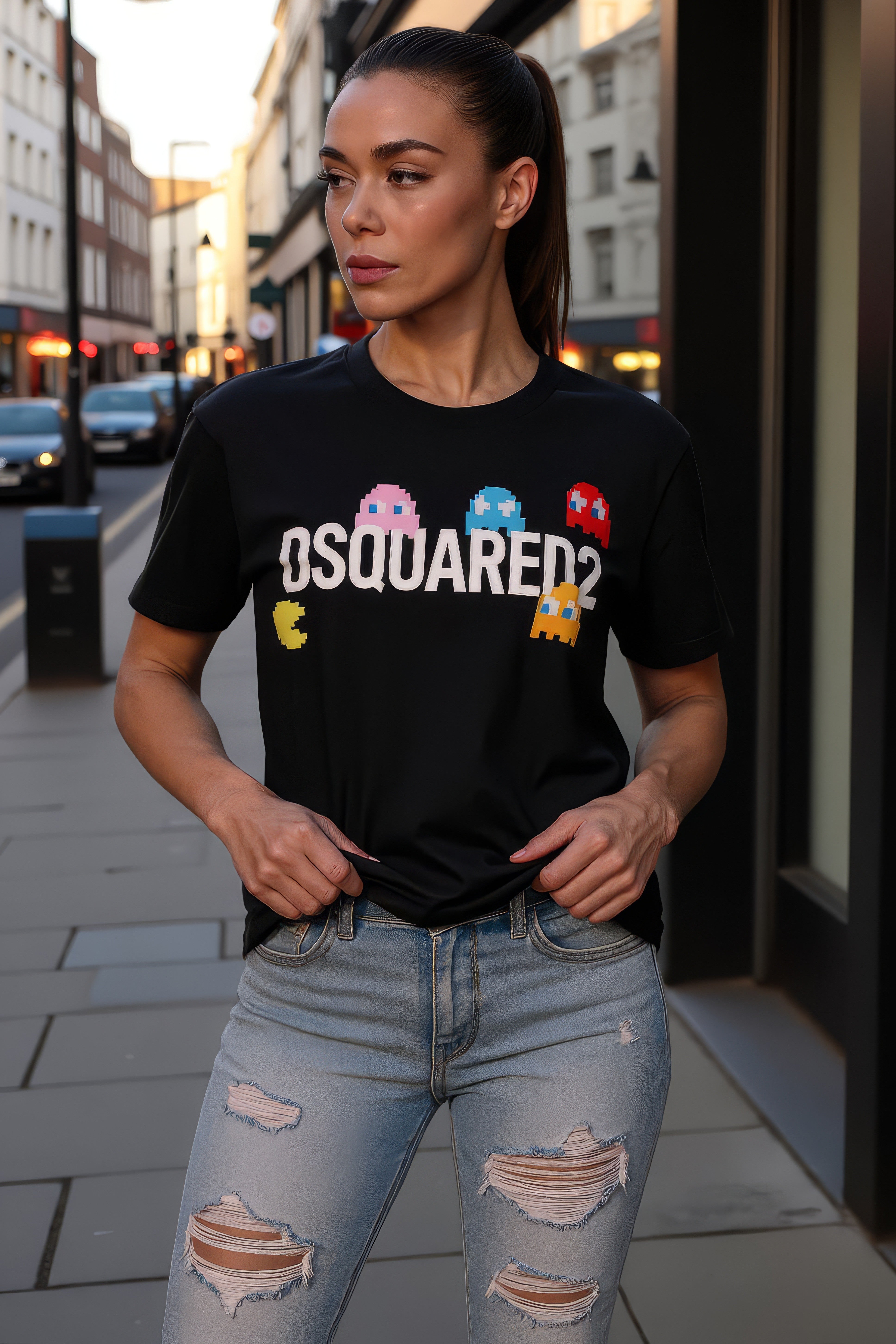 LUXURY HUB DSQUARED2 PAC-MAN LOGO TOP