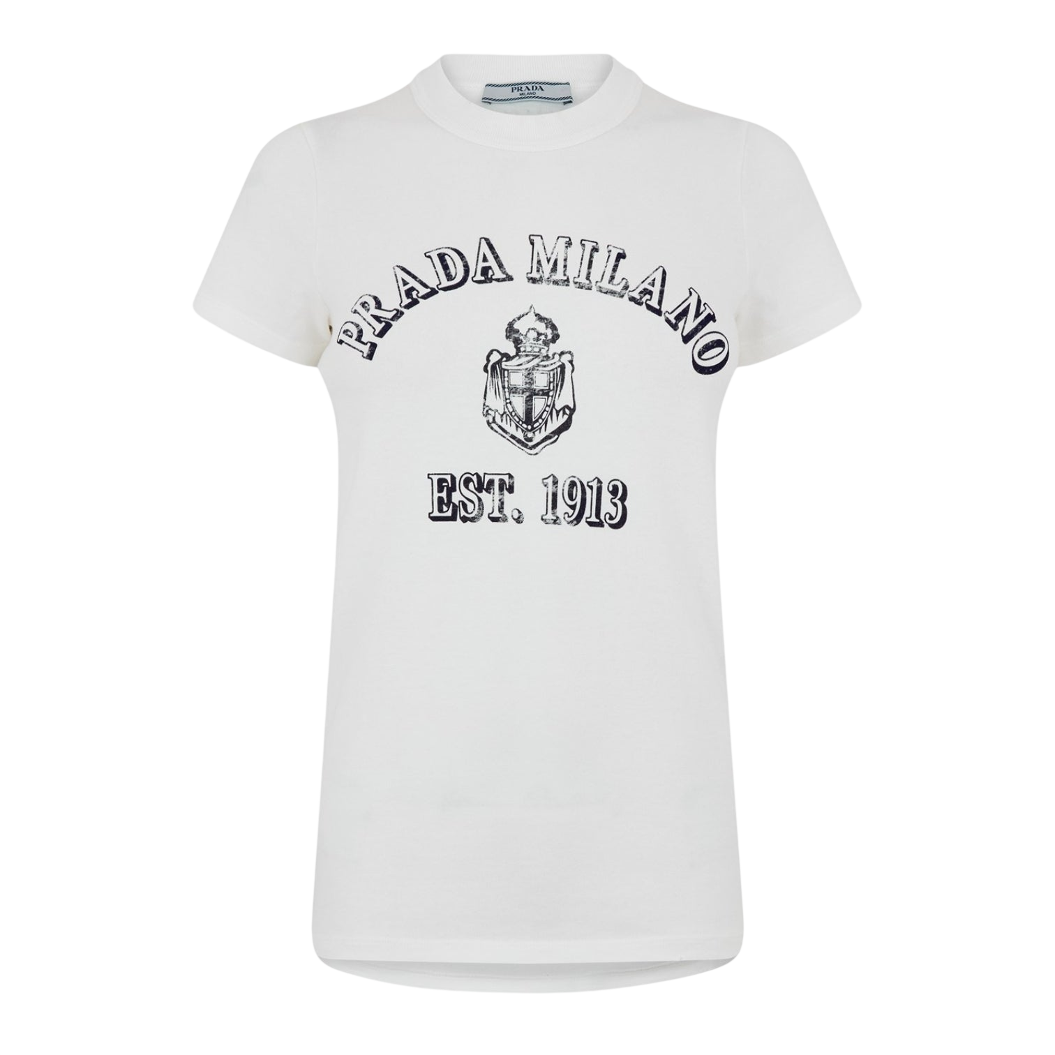 LUXURY HUB PRADA PRINTED JERSEY LOGO TOP