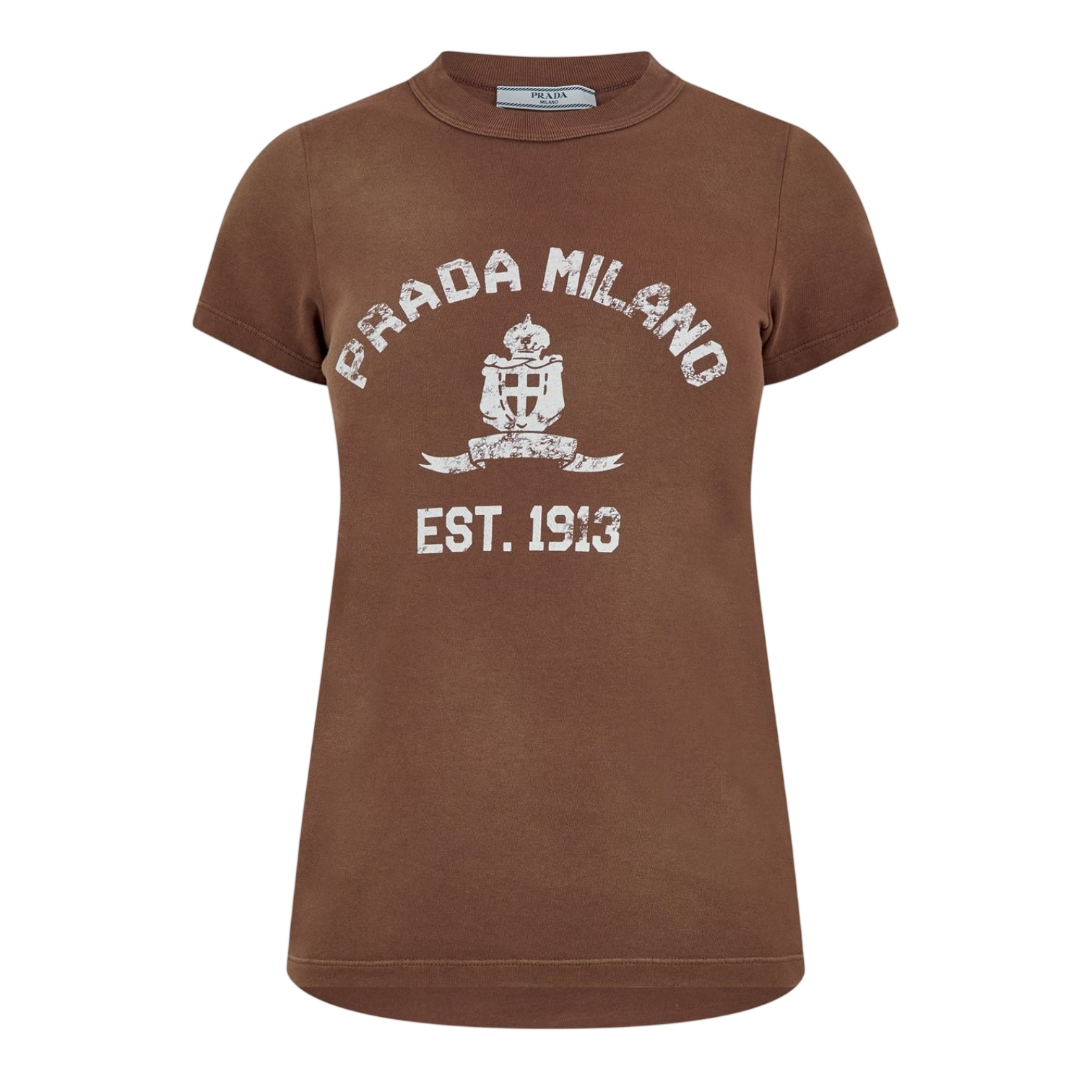 LUXURY HUB PRADA PRINTED JERSEY LOGO T-SHIRT