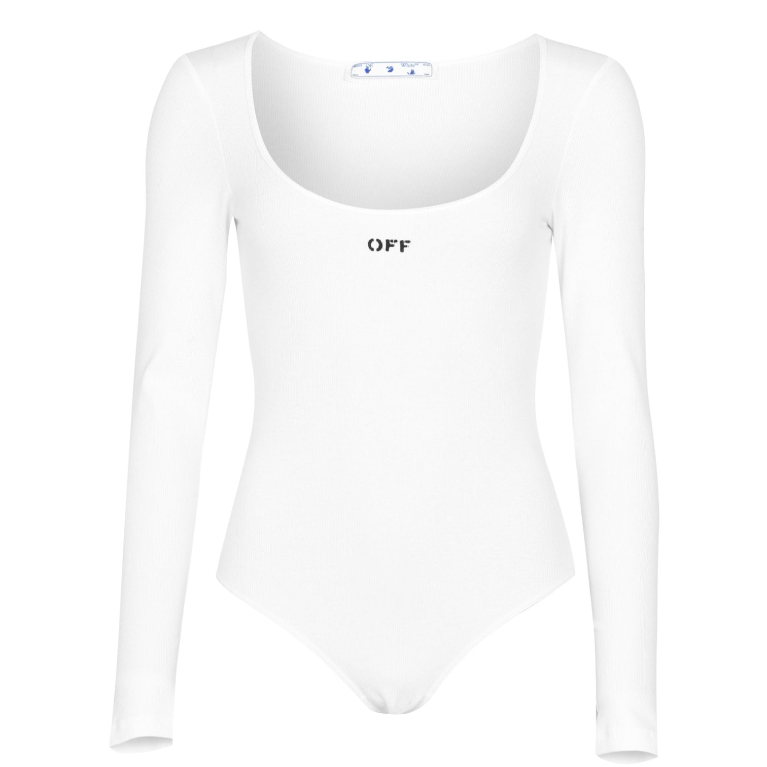 LUXURY HUB OFF WHITE RIB LOGO BODYSUIT