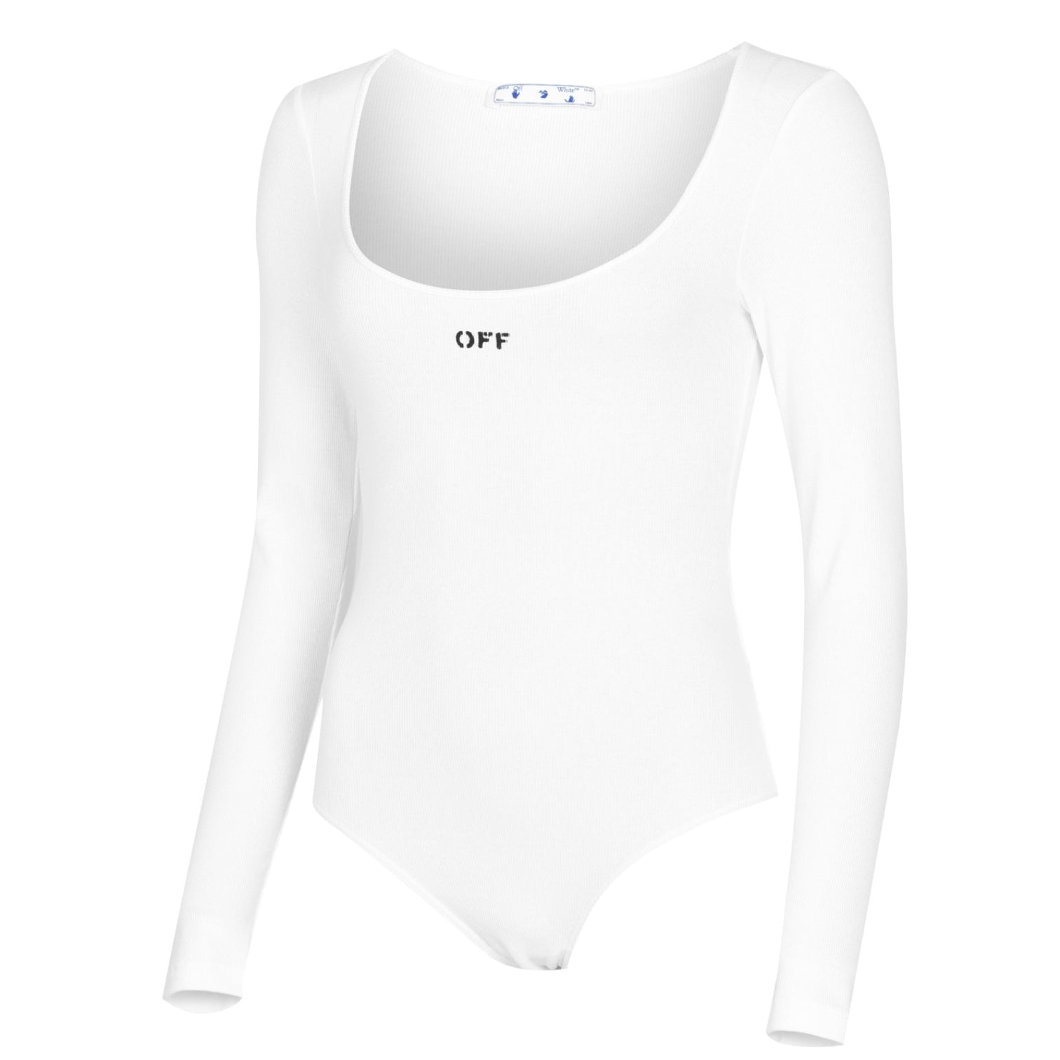 LUXURY HUB OFF WHITE RIB LOGO BODYSUIT