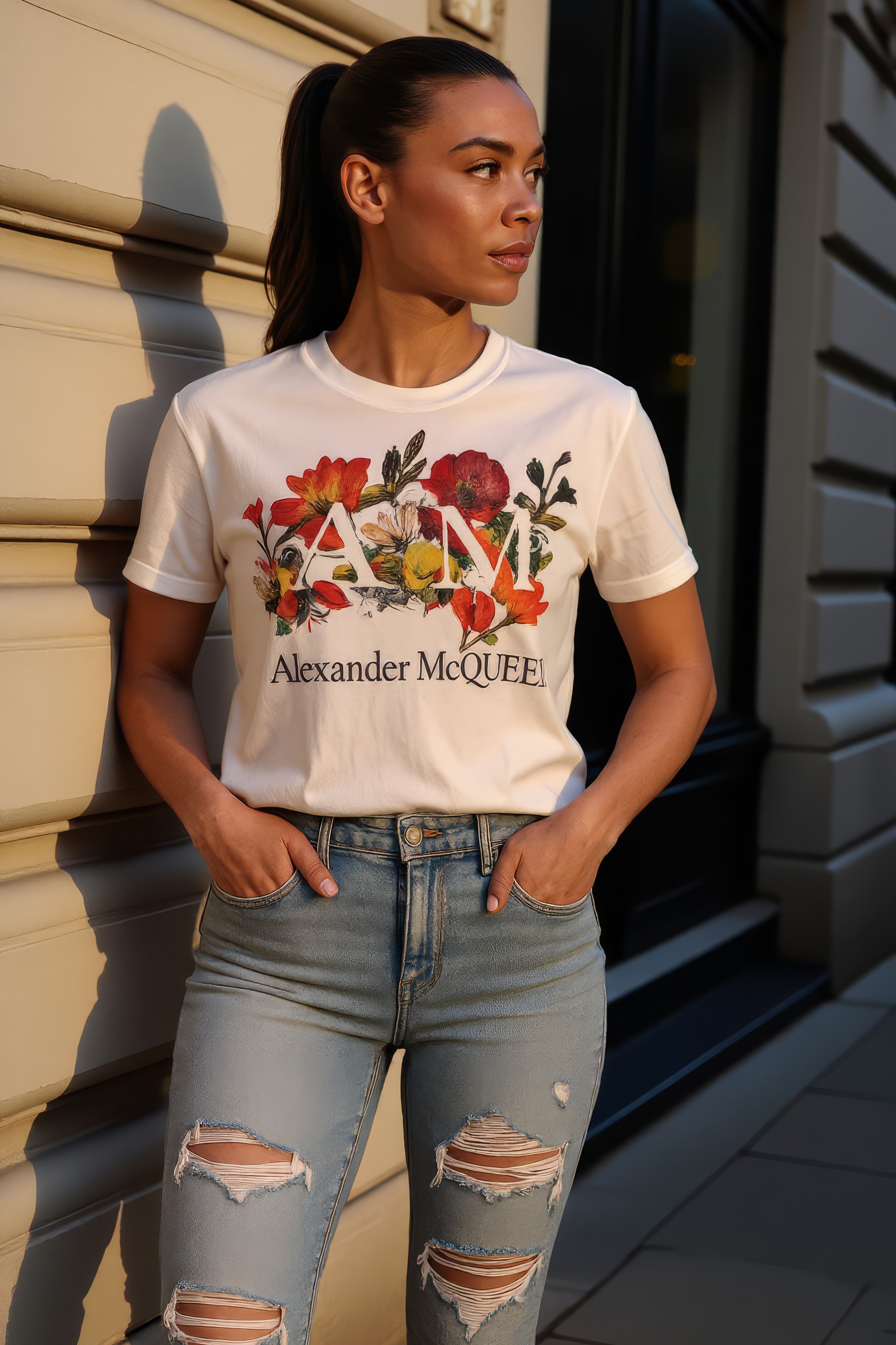 LUXURY HUB ALEXANDER MCQUEEN FLOWER SEAL TOP