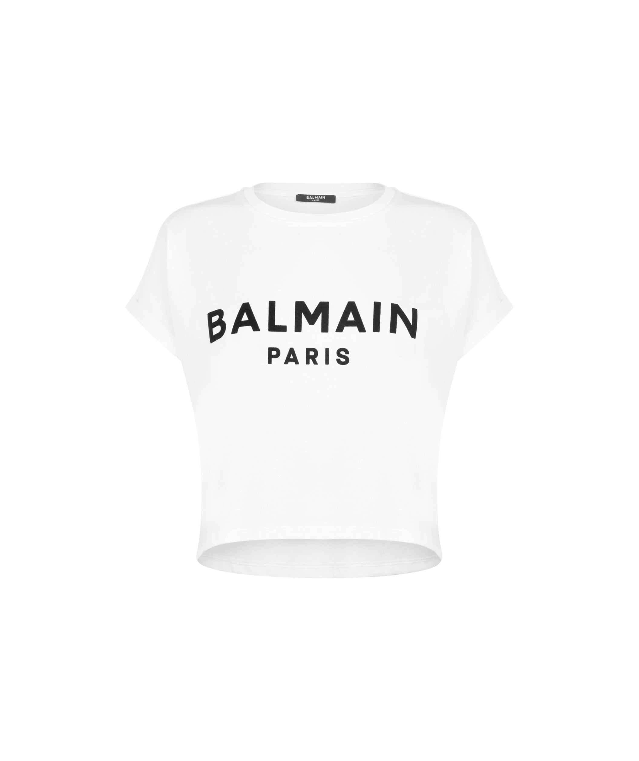 LUXURY HUB BALMAIN CROPPED LOGO TOP