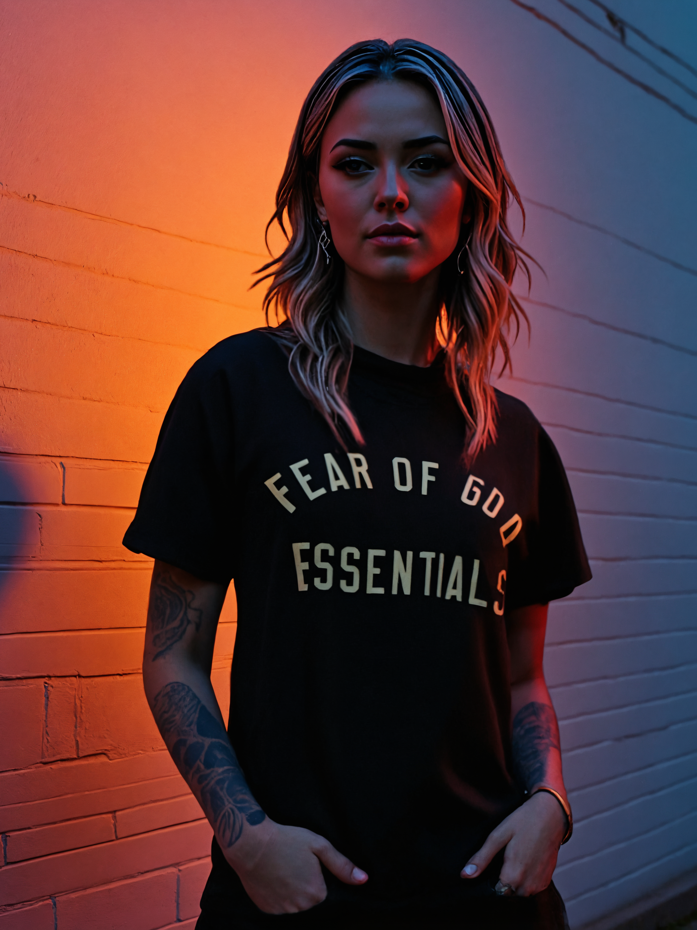 LUXURY HUB FEAR OF GOD ESSENTIALS TRI-BLEND CREWNECK TEE