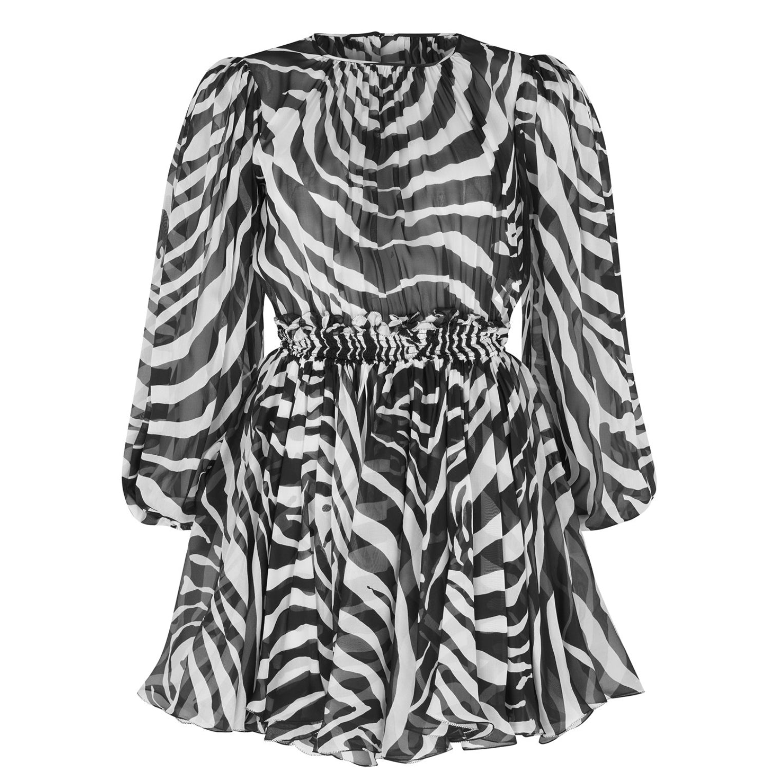 LUXURY HUB DOLCE AND GABBANA ZEBRA PRINT MINI DRESS