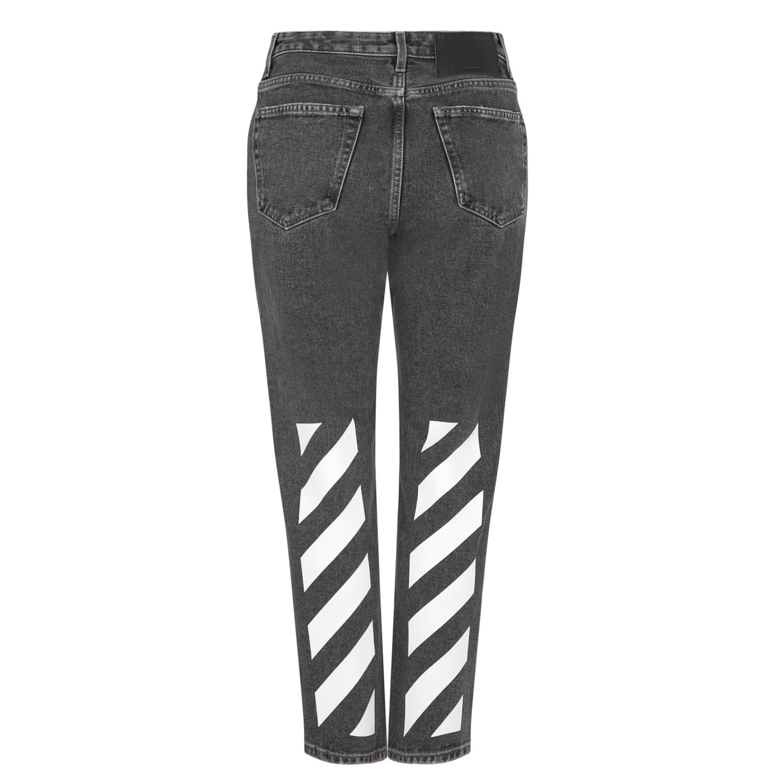 LUXURY HUB OFF WHITE DIAGONAL STRIPE JEANS