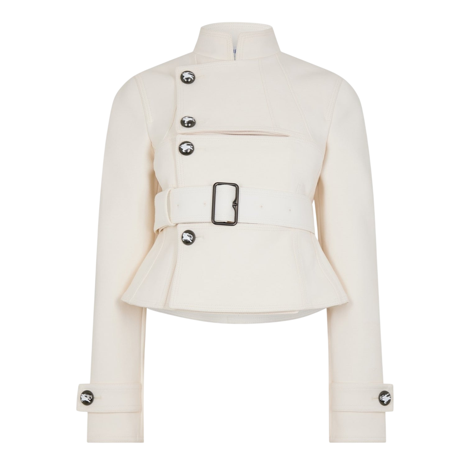 LUXURY HUB BURBERRY WOMEN'S  COTTON FUNNEL NECK LONG SLEEVE QUILTED JACKET