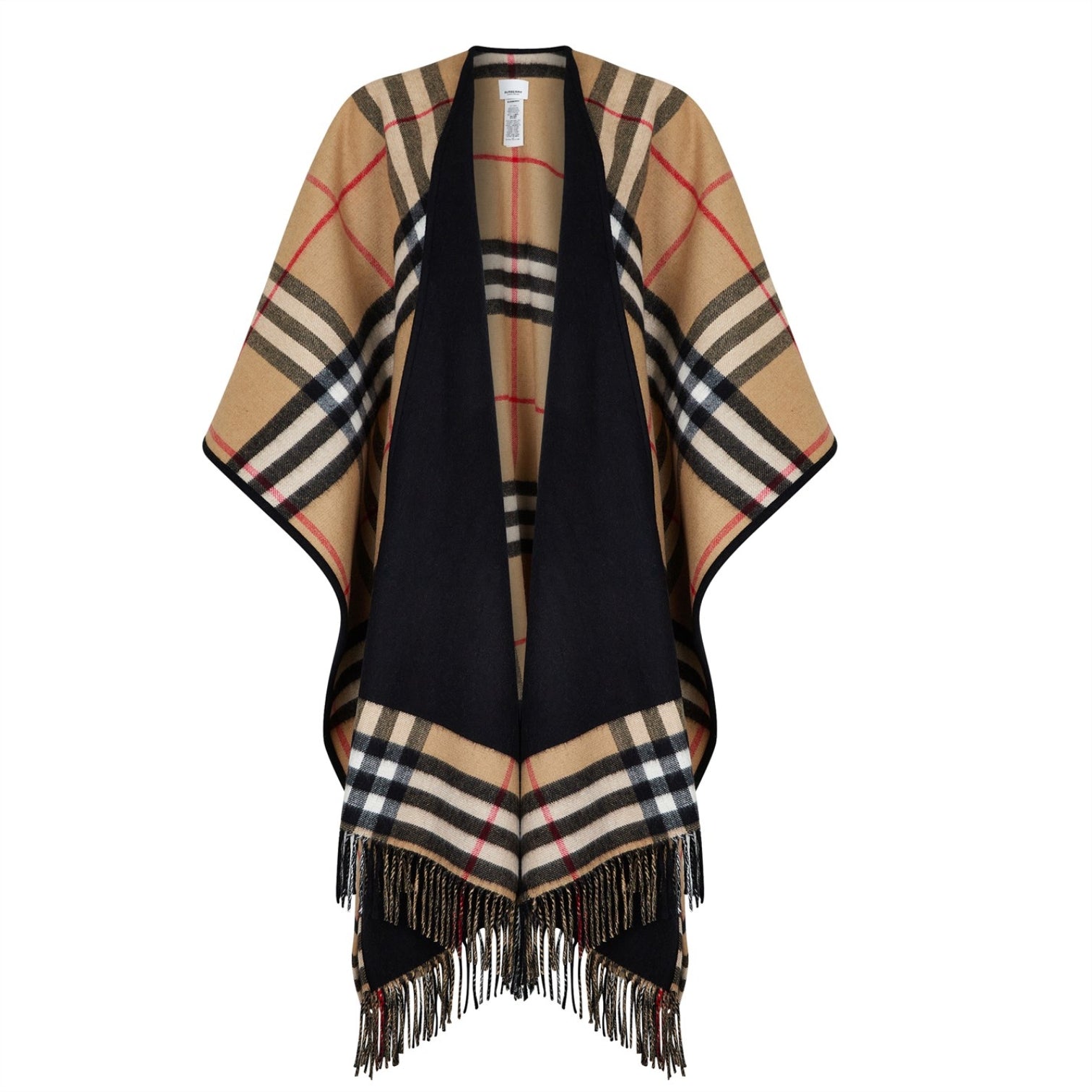 LUXURY HUB BURBERRY REVERSIBLE CHECK CASHMERE-BLEND CAPE