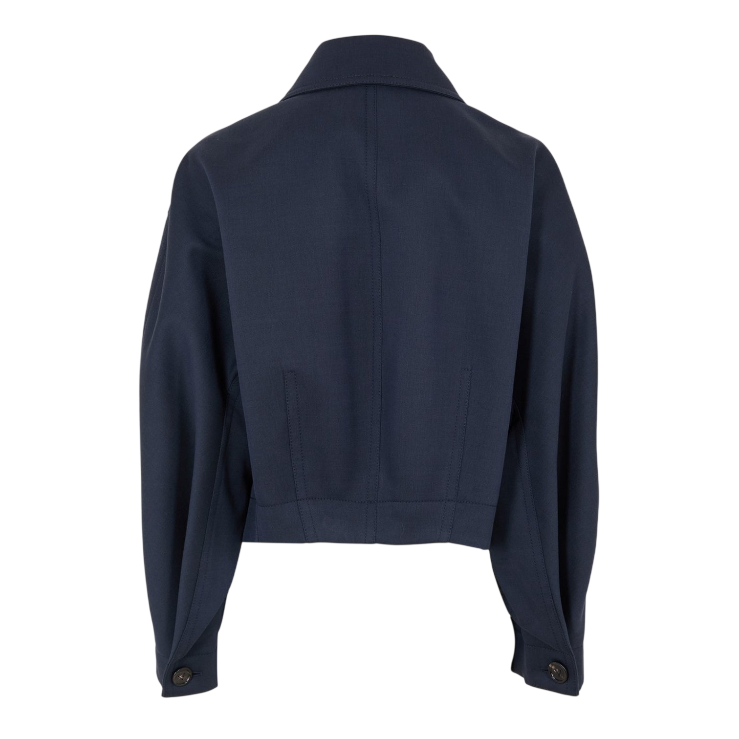 LUXURY HUB BOTTEGA VENETA WOMEN'S WOOL LONG SLEEVE HIP LENGTH BOMBER JACKET