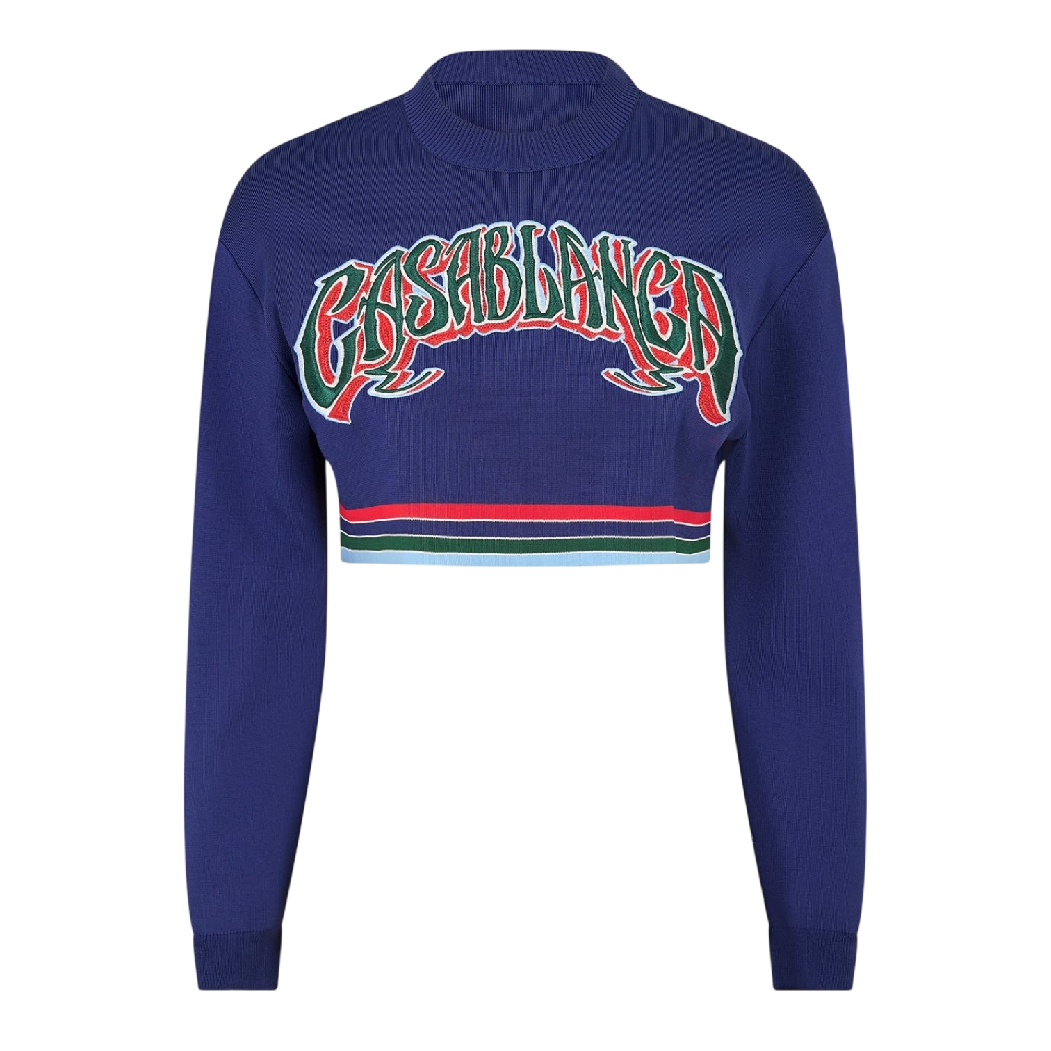 LUXURY HUB CASABLANCA WOMEN'S BASEBALL RELAXED FIT CREW SWEATSHIRT