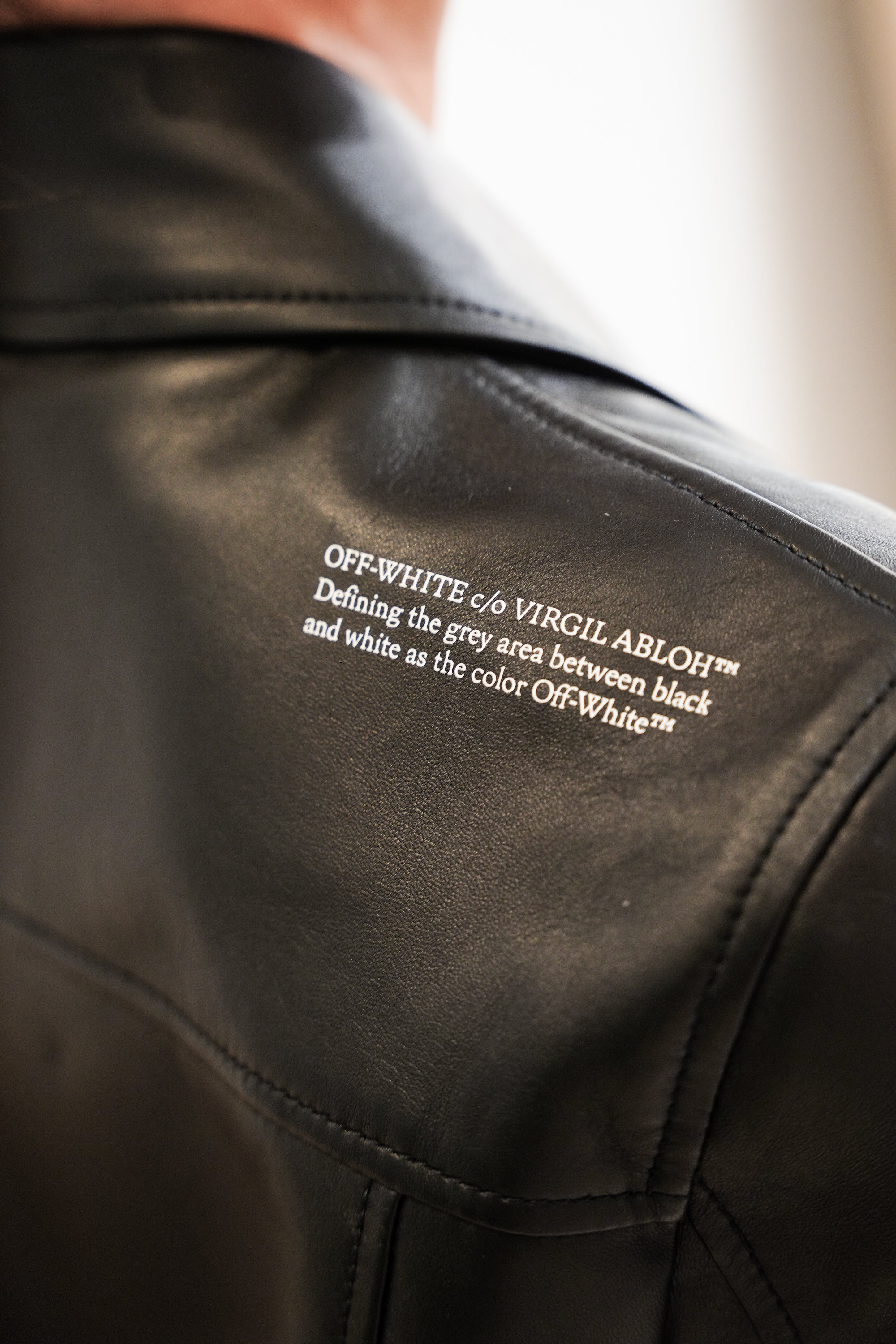 LUXURY HUB OFF WHITE WOMEN'S OVERSIZED BIKER JACKET WITH BELTED HEM