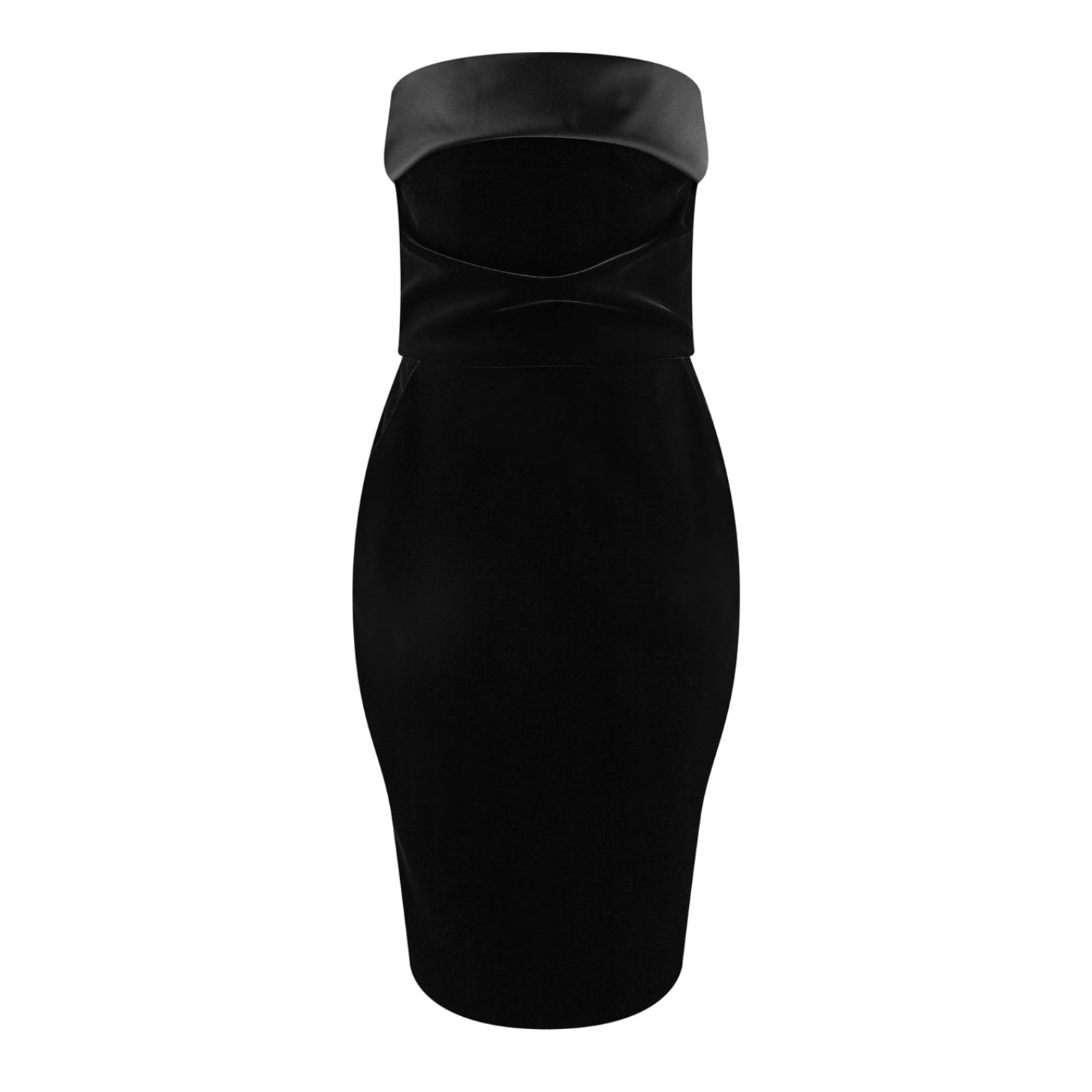 LUXURY HUB SAINT LAURENT VELVET STRAPLESS PENCIL DRESS