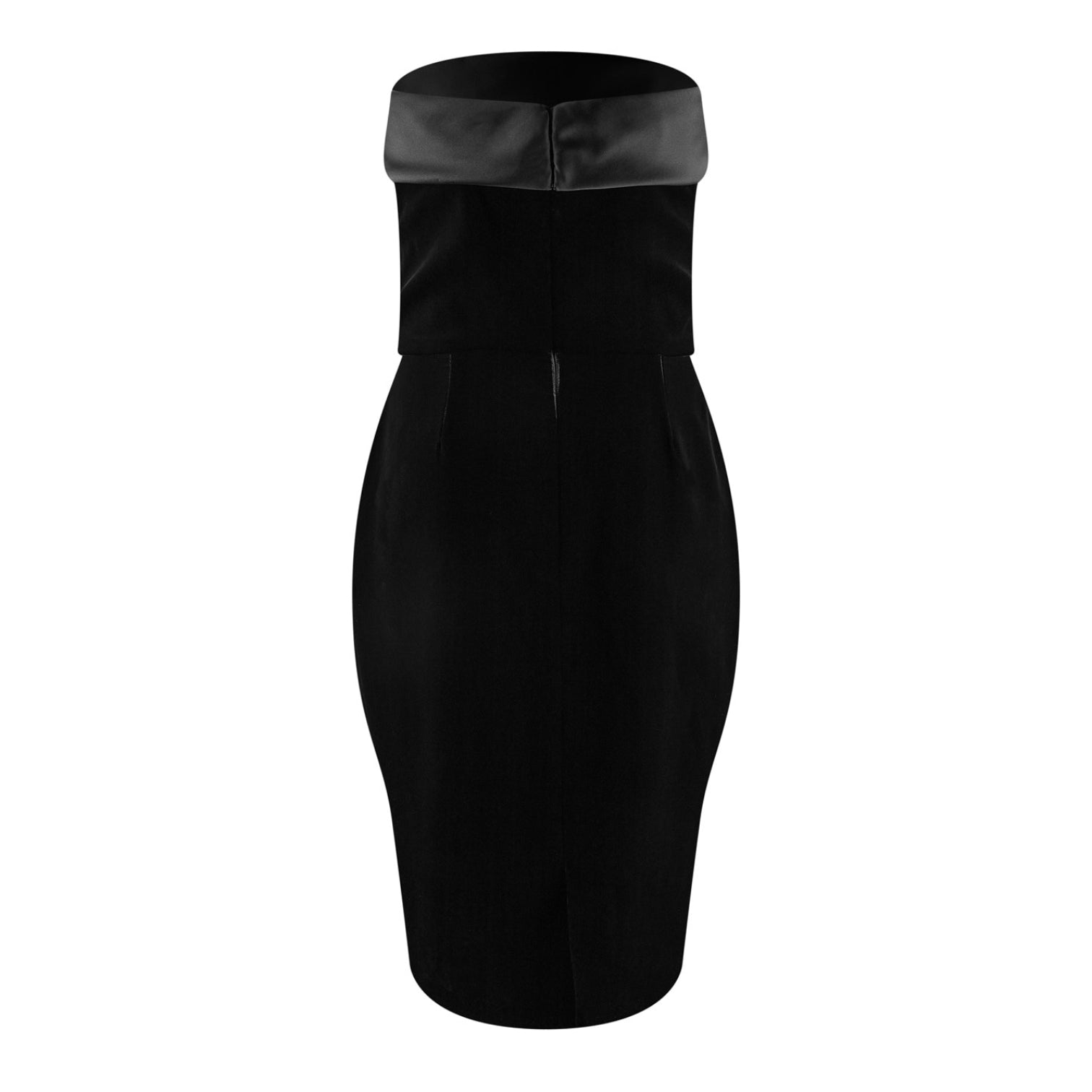 LUXURY HUB SAINT LAURENT VELVET STRAPLESS PENCIL DRESS