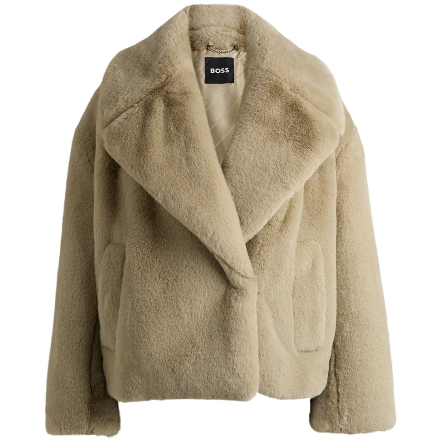 LUXURY HUB BOSS PLUSH TEDDY CROPPED COAT