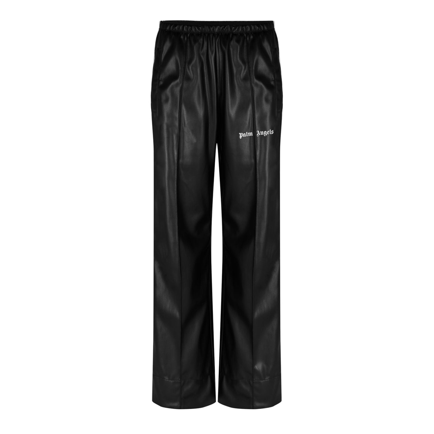 LUXURY HUB PALM ANGELS LEATHER EFFECT TRACK TROUSERS