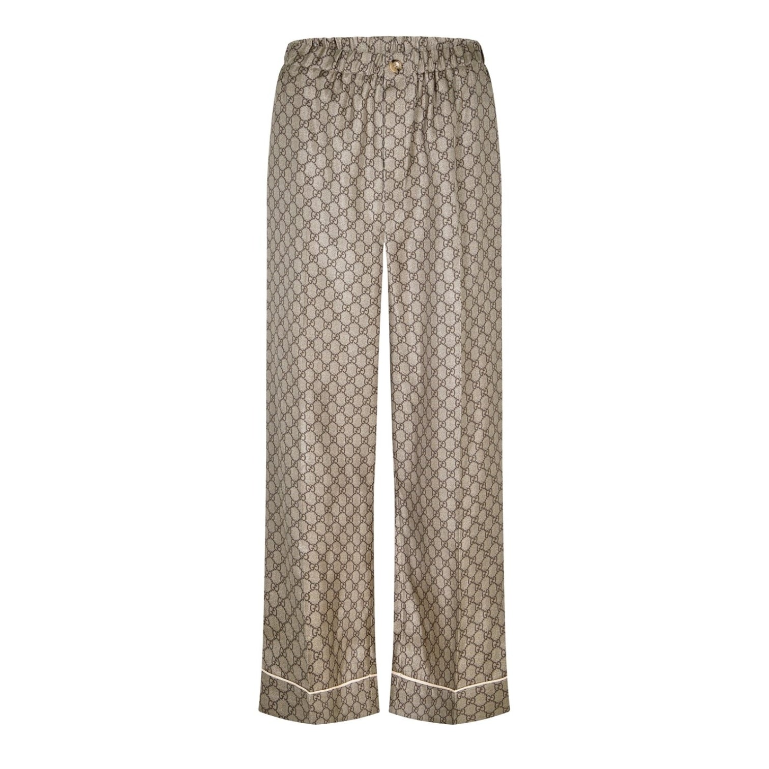 LUXURY HUB GUCCI GG SUPREME PRINT PYJAMA STYLE TROUSERS