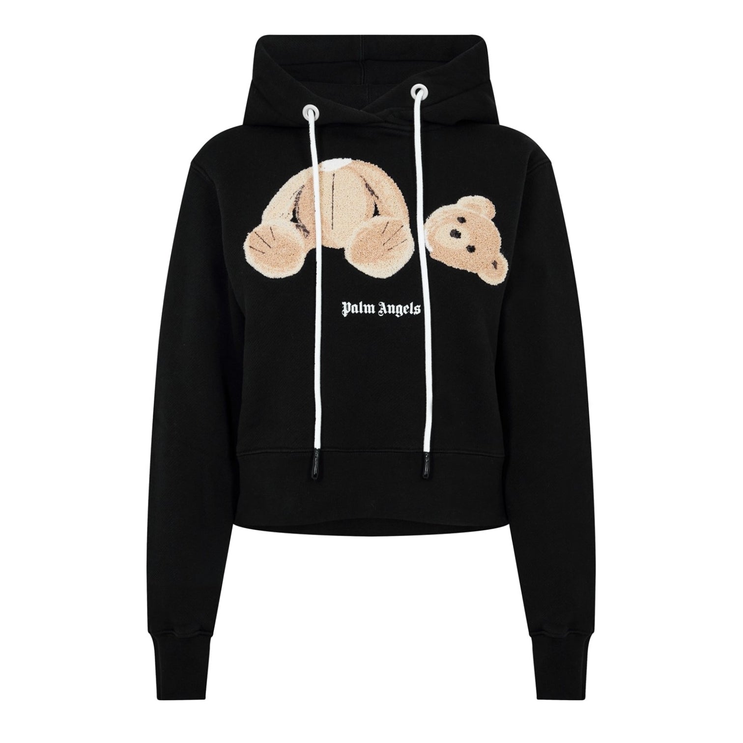 LUXURY HUB  PALM ANGELS PALM BEAR CROPPED HOODIE