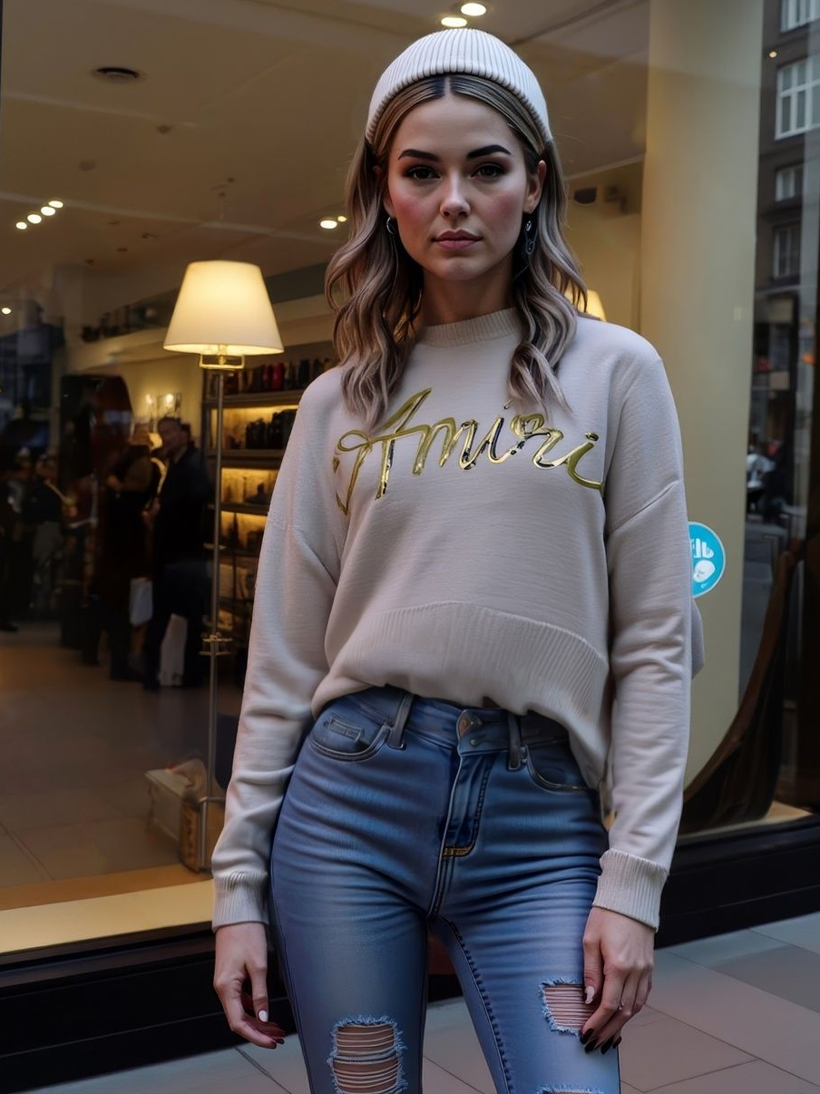 LUXURY HUB AMIRI MA SWIRL CREW NECK SWEATER