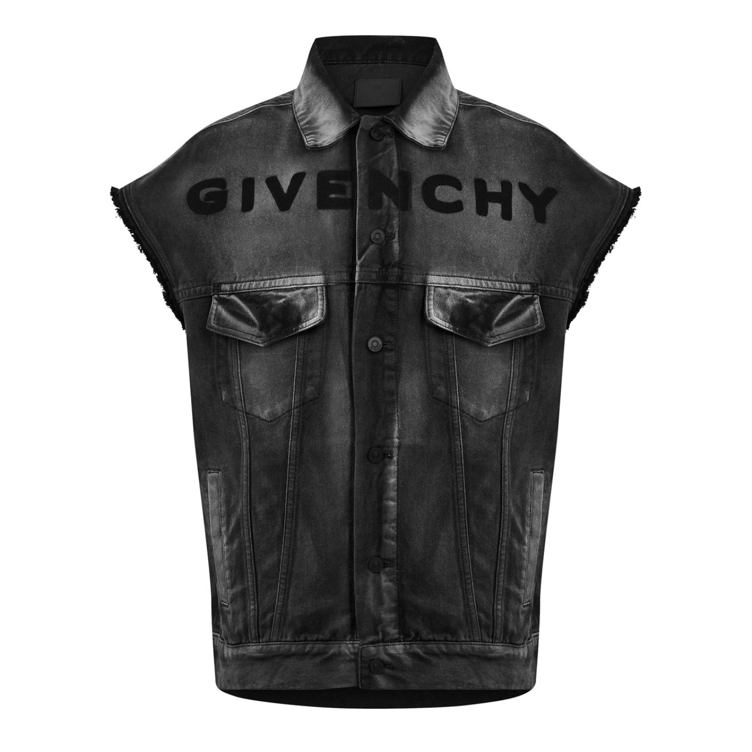 LUXURY HUB  GIVENCHY SLEEVELESS DENIM JACKET