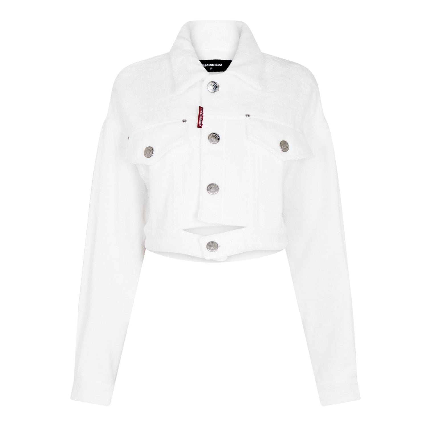 LUXURY HUB DSQUARED2 BOUCLE COTTON CROPPED JACKET