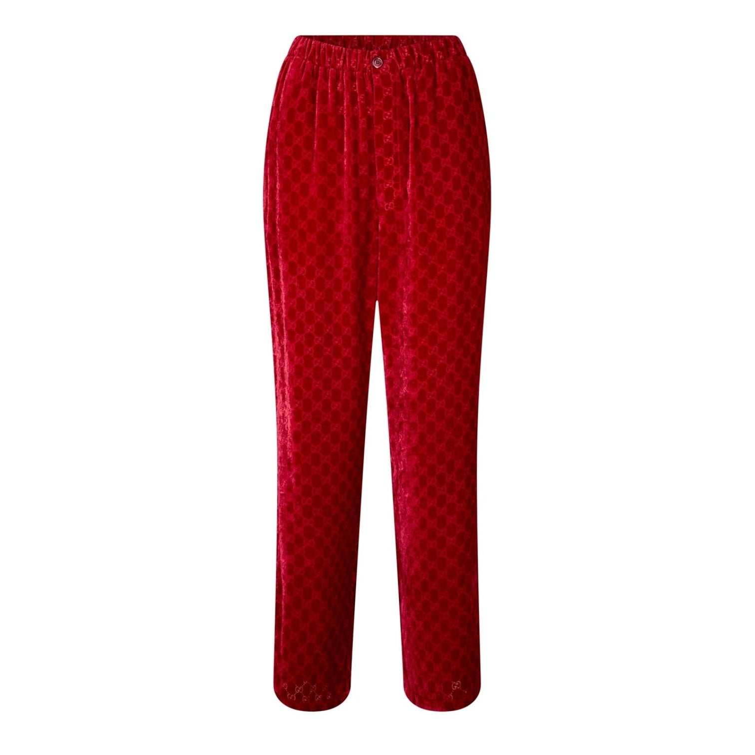 LUXURY HUB GUCCI GG DEVORÉ VELVET TROUSERS