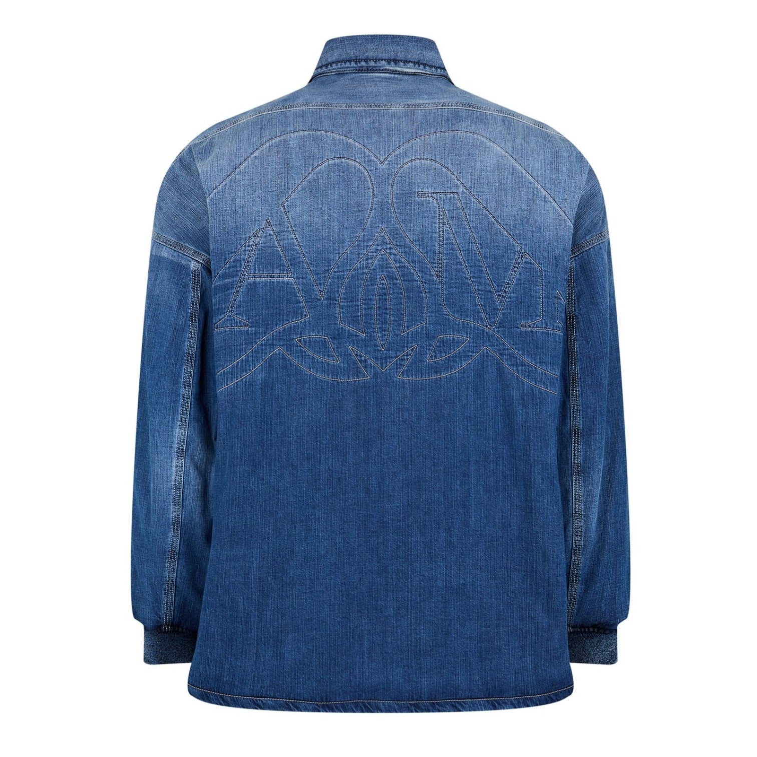 LUXURY HUB ALEXANDER MCQUEEN SEAL-EMBROIDERED DENIM JACKET