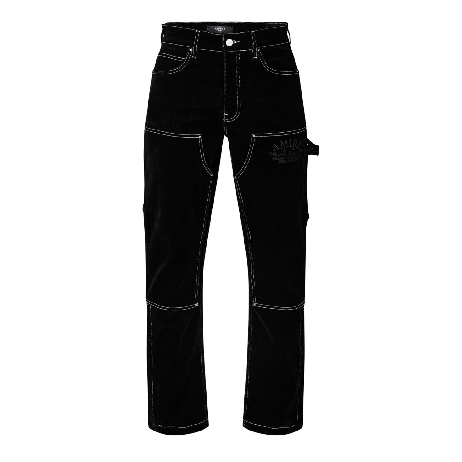 LUXURY HUB AMIRI FLOCKED CARPENTER JEANS