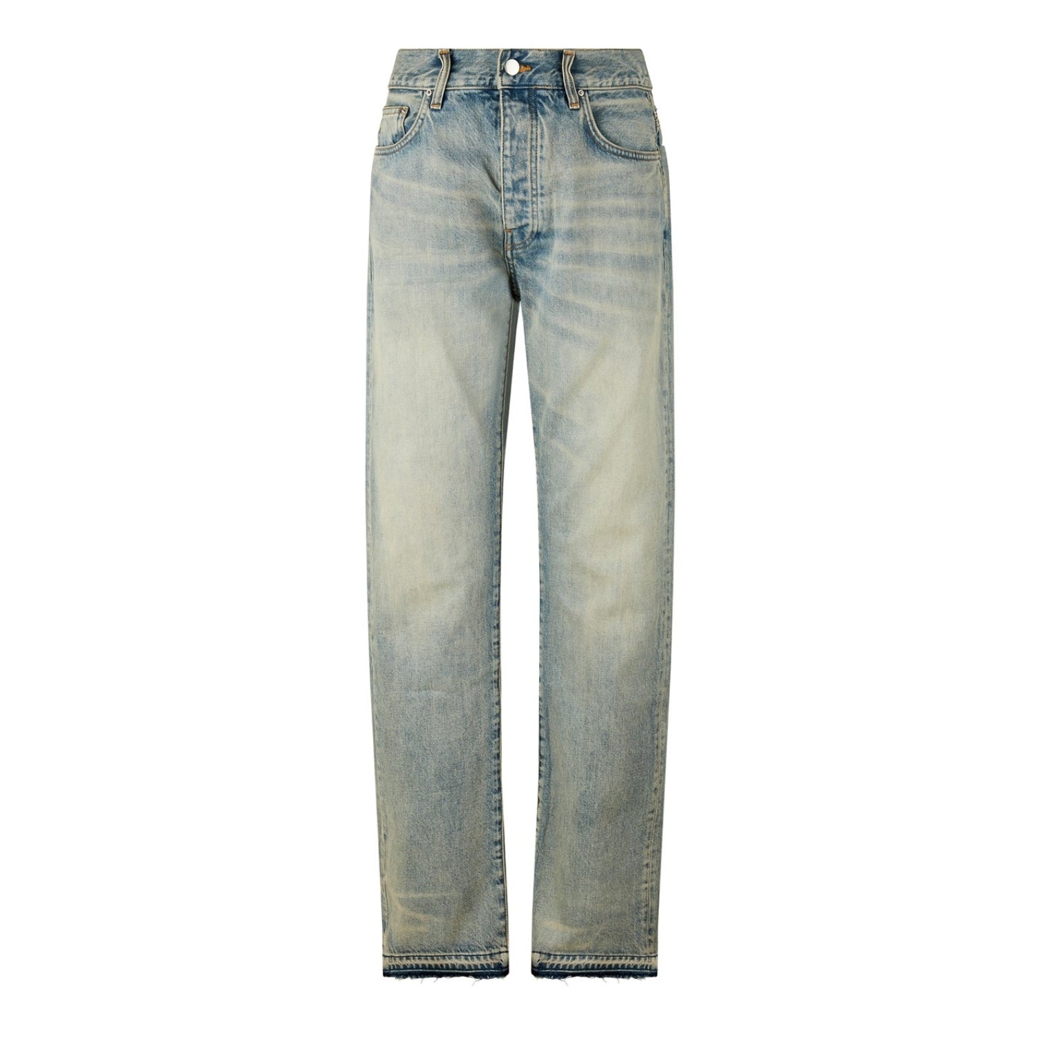 LUXURY HUB AMIRI RELEASE HEM STRAIGHT-LEG JEANS