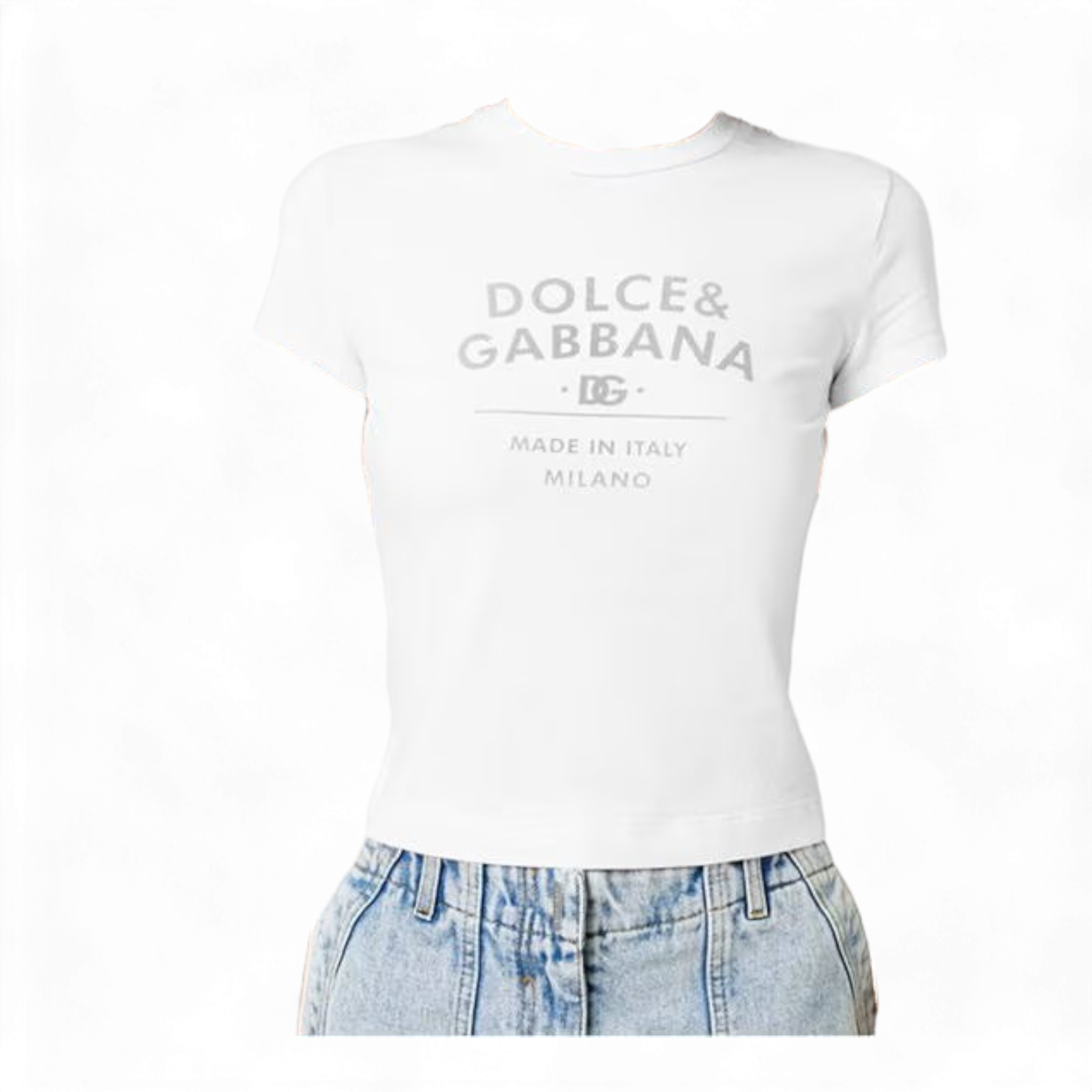 LUXURY HUB DOLCE AND GABBANA DG CROPPED DG TEE