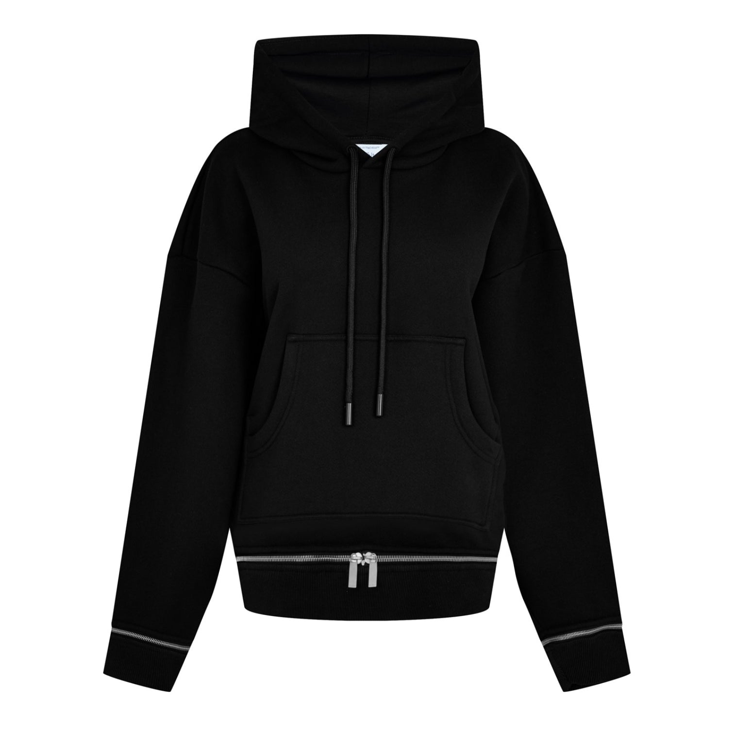 LUXURY HUB OFF WHITE ZIP HEM HOODIE