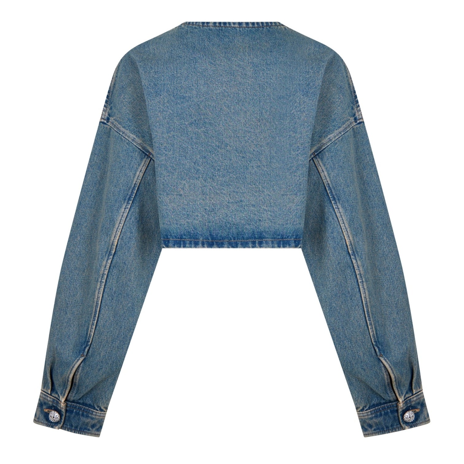 LUXURY HUB PRADA JEWELLED DENIM BLOUSON JACKET