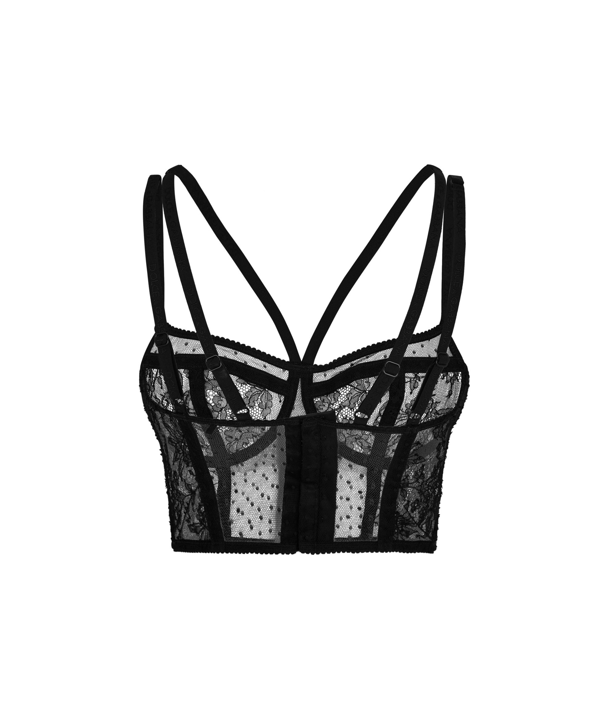 LUXURY HUB DOLCE AND GABBANA SEMI SHEERED BALCONETTE BRA