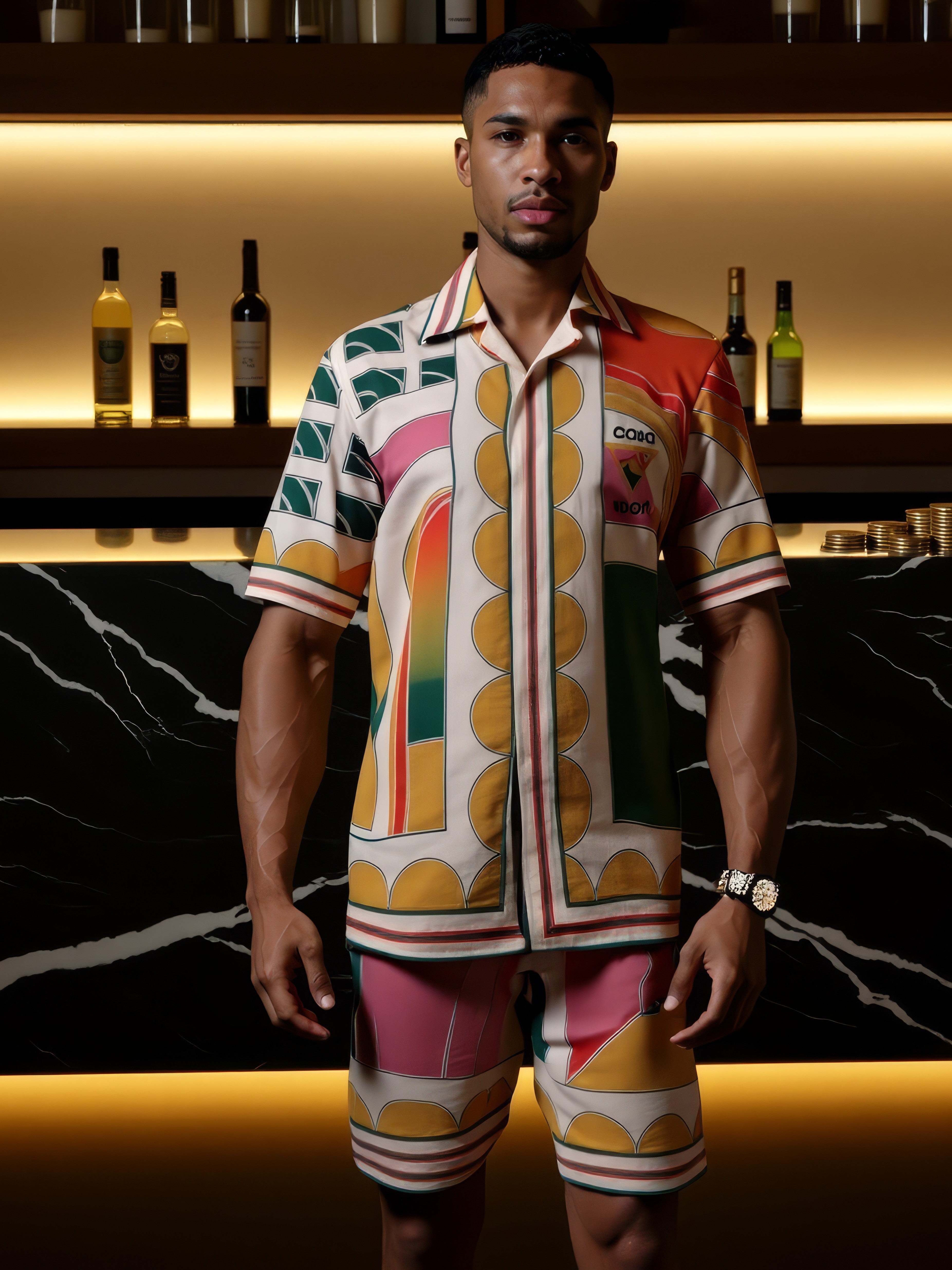 LUXURY HUB CASABLANCA SUMMER COURT CUBAN SHORT SLEEVE SHIRT