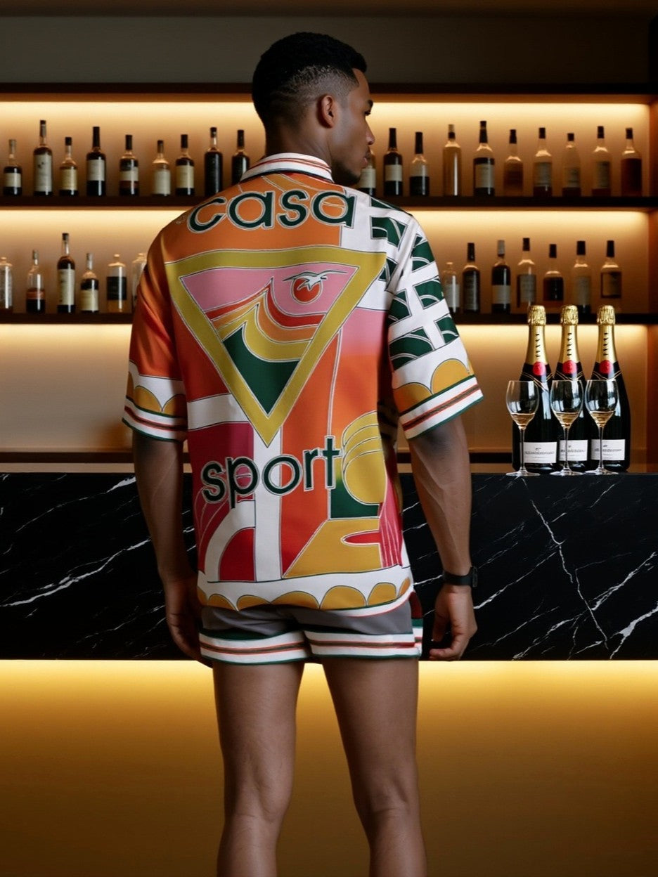 LUXURY HUB CASABLANCA SUMMER COURT CUBAN SHORT SLEEVE SHIRT